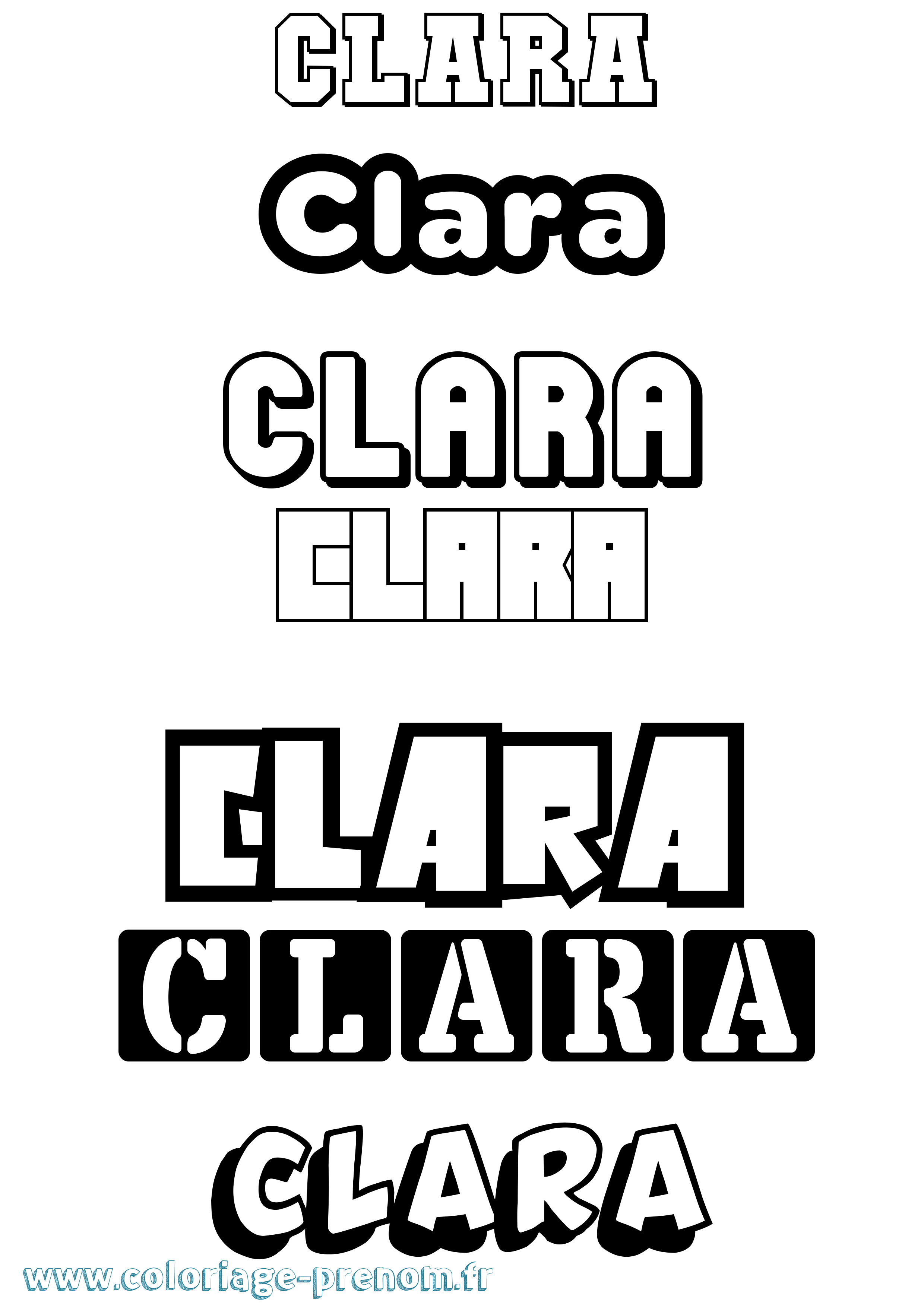 Coloriage prénom Clara Simple