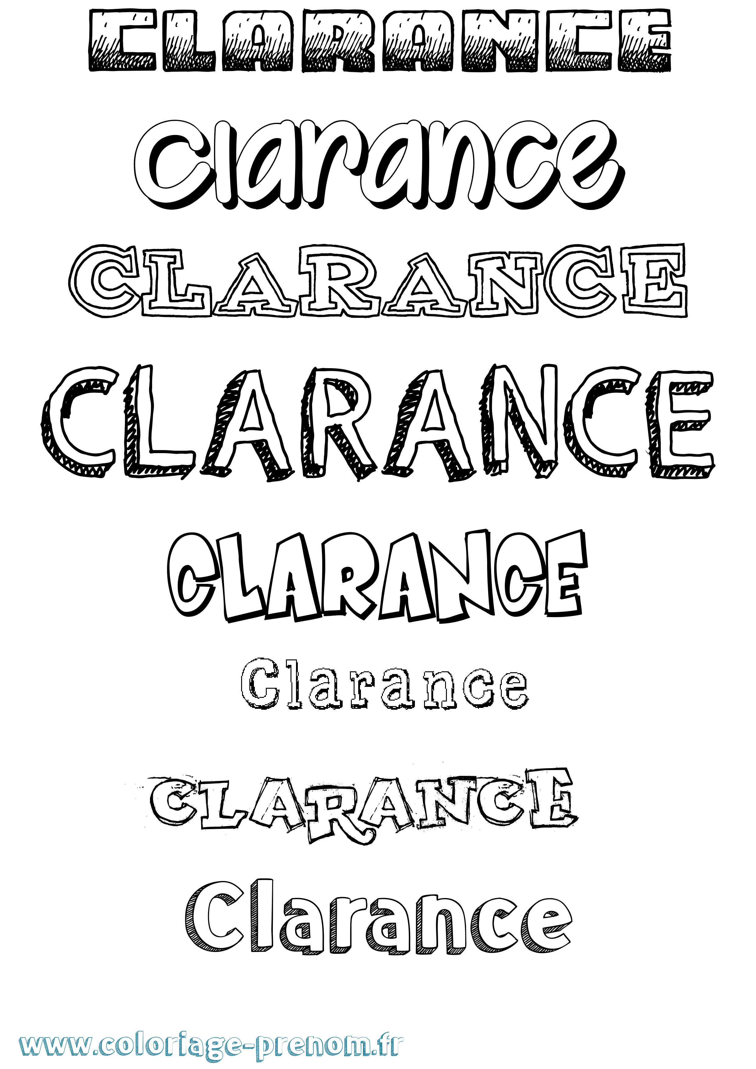 Coloriage prénom Clarance Dessiné
