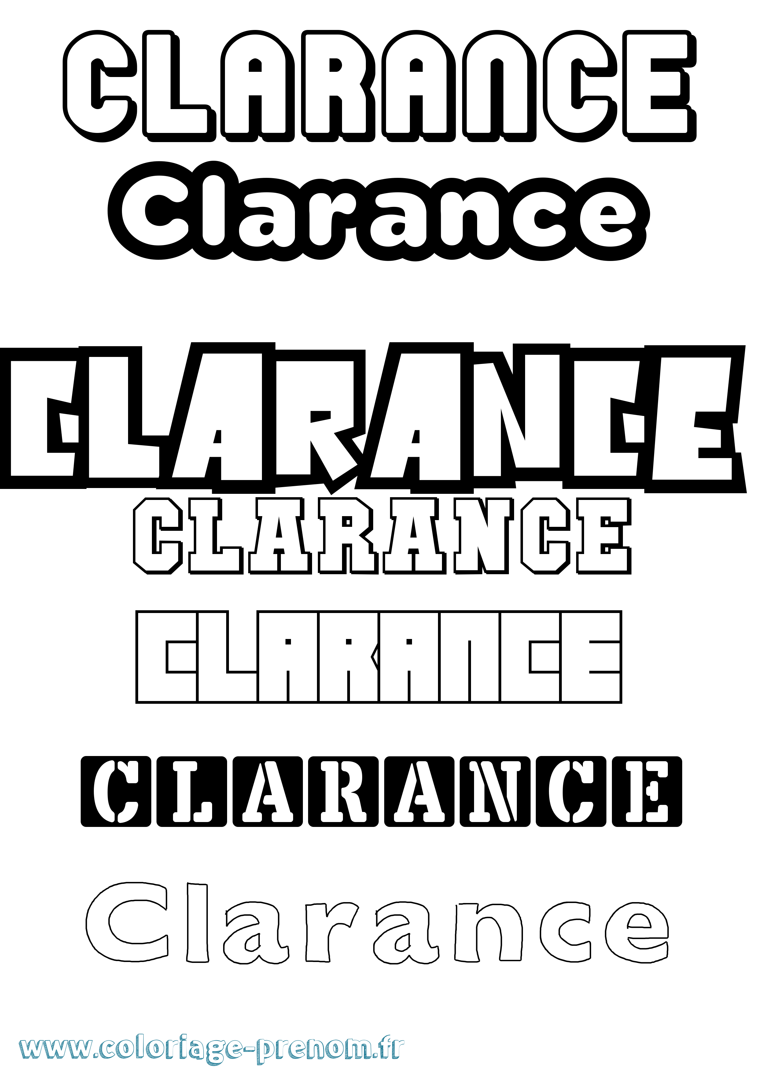 Coloriage prénom Clarance Simple