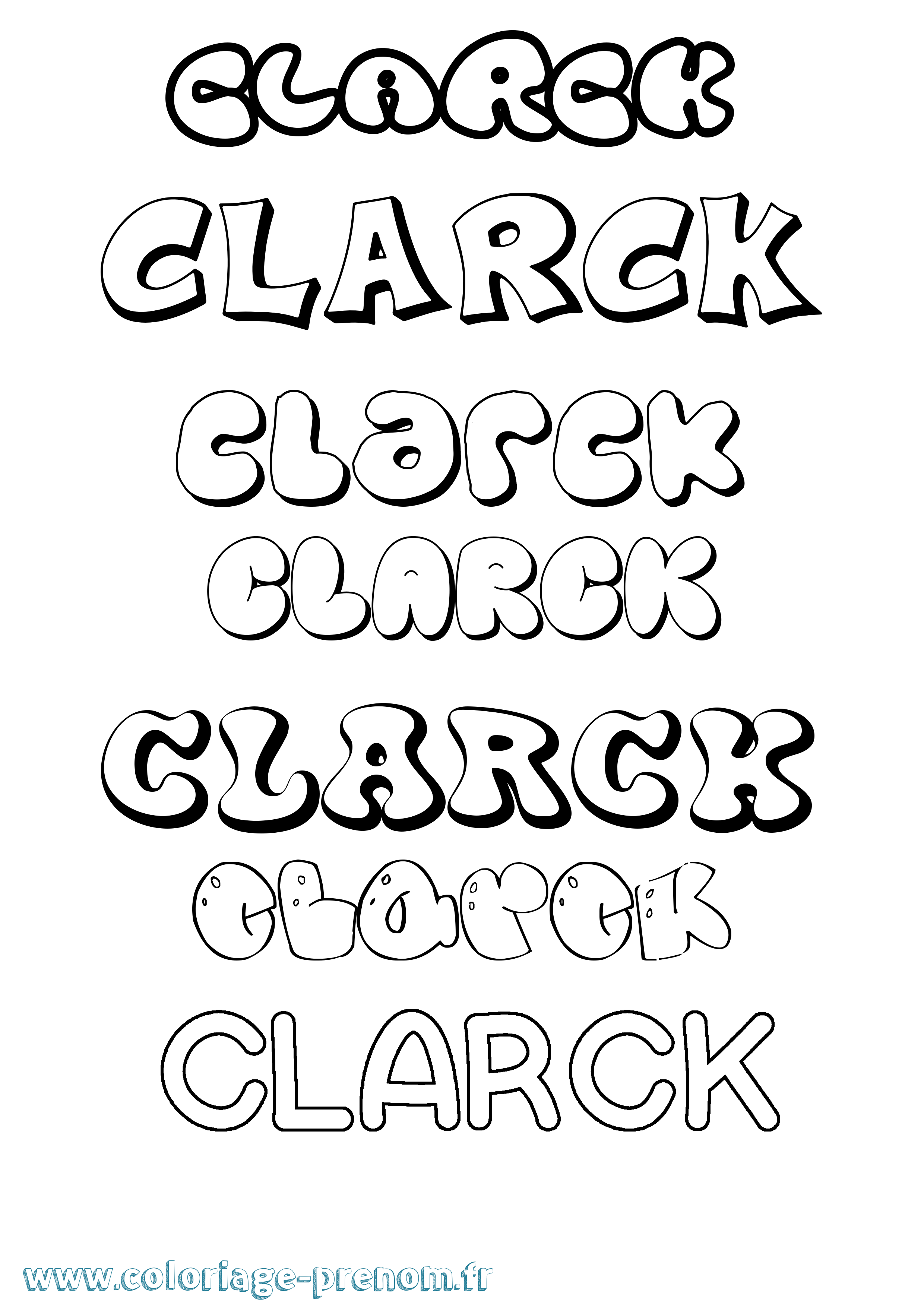 Coloriage prénom Clarck Bubble