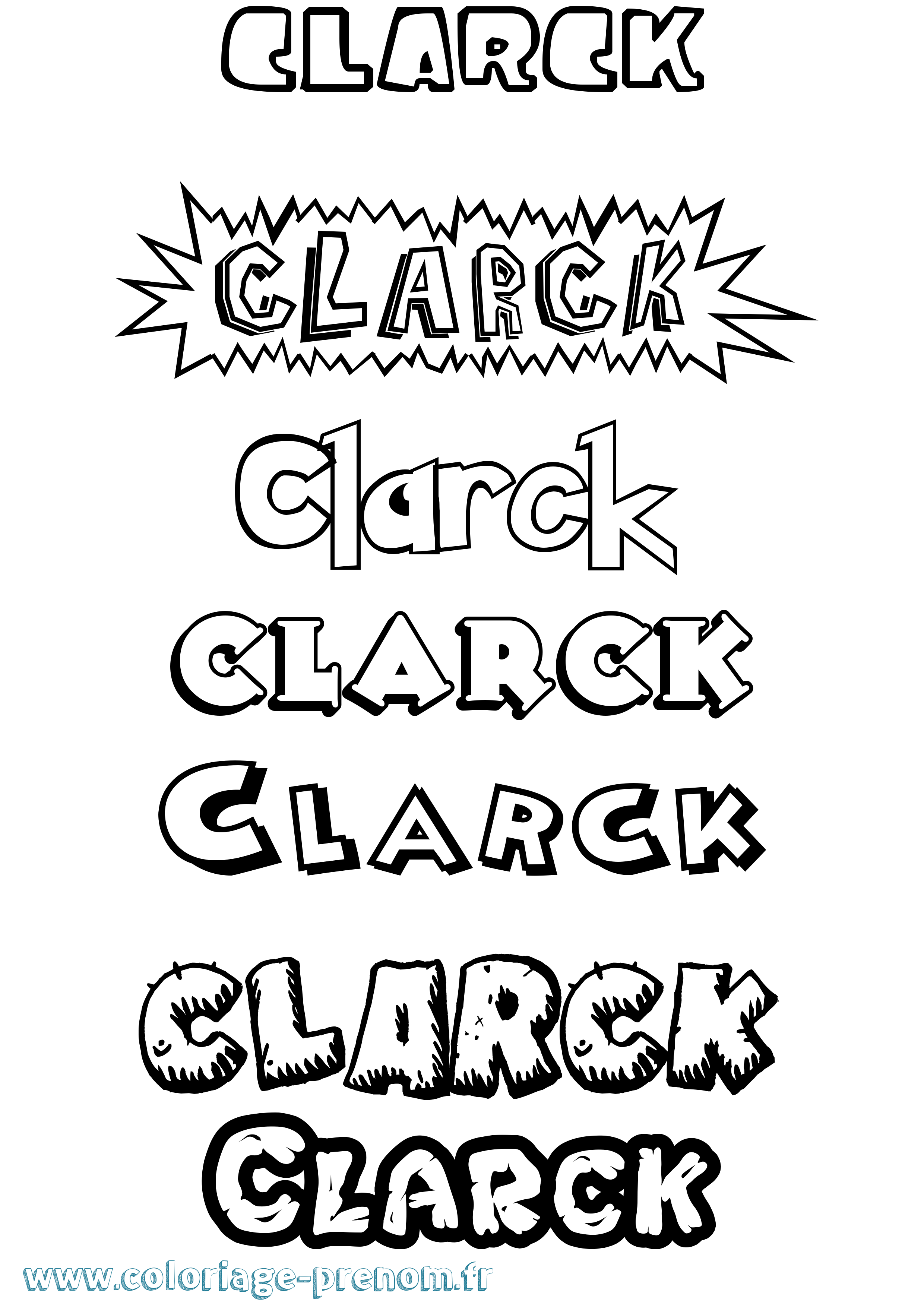Coloriage prénom Clarck Dessin Animé