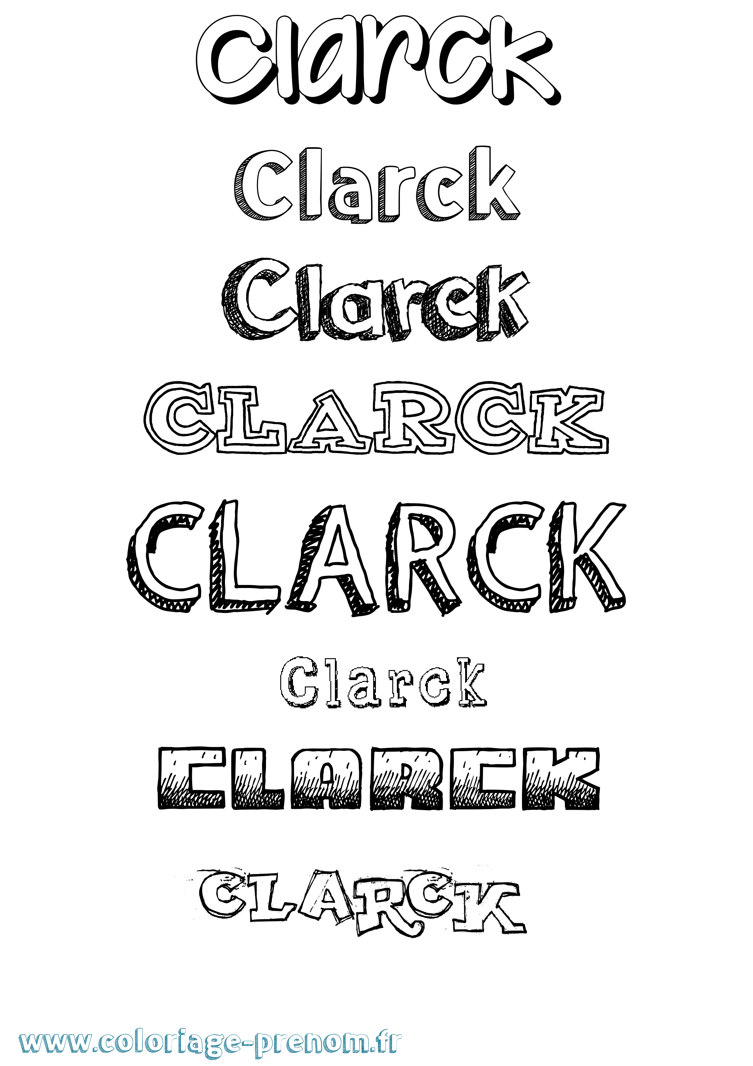 Coloriage Clarck Dessiné Coloriage prénom Clarck Dessiné