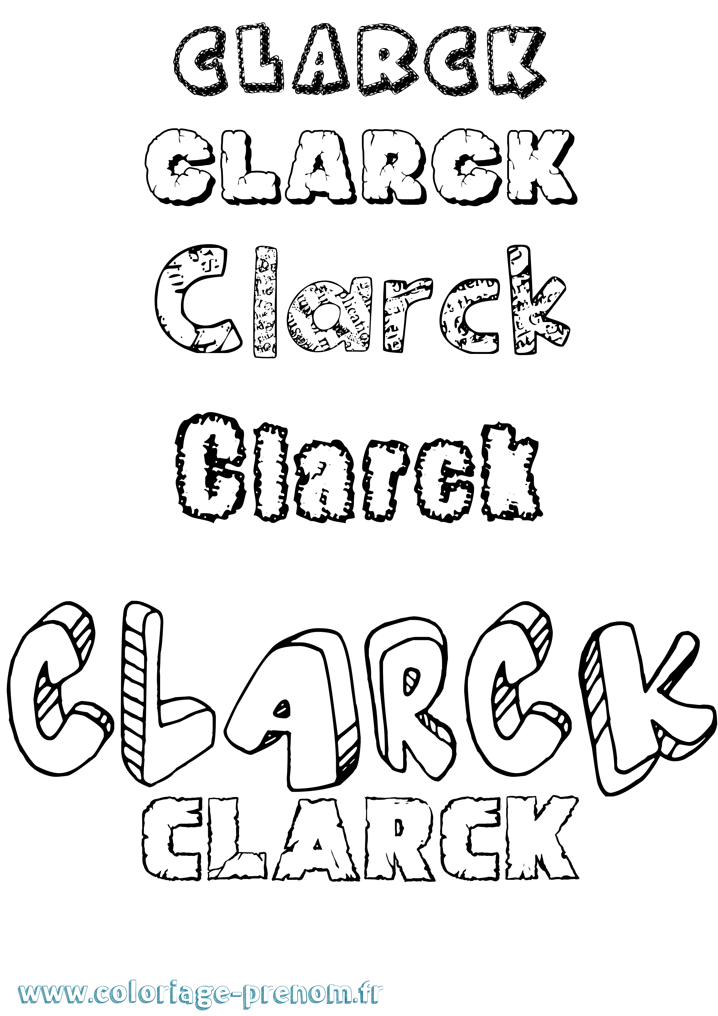 Coloriage Clarck Destructuré Coloriage prénom Clarck Destructuré