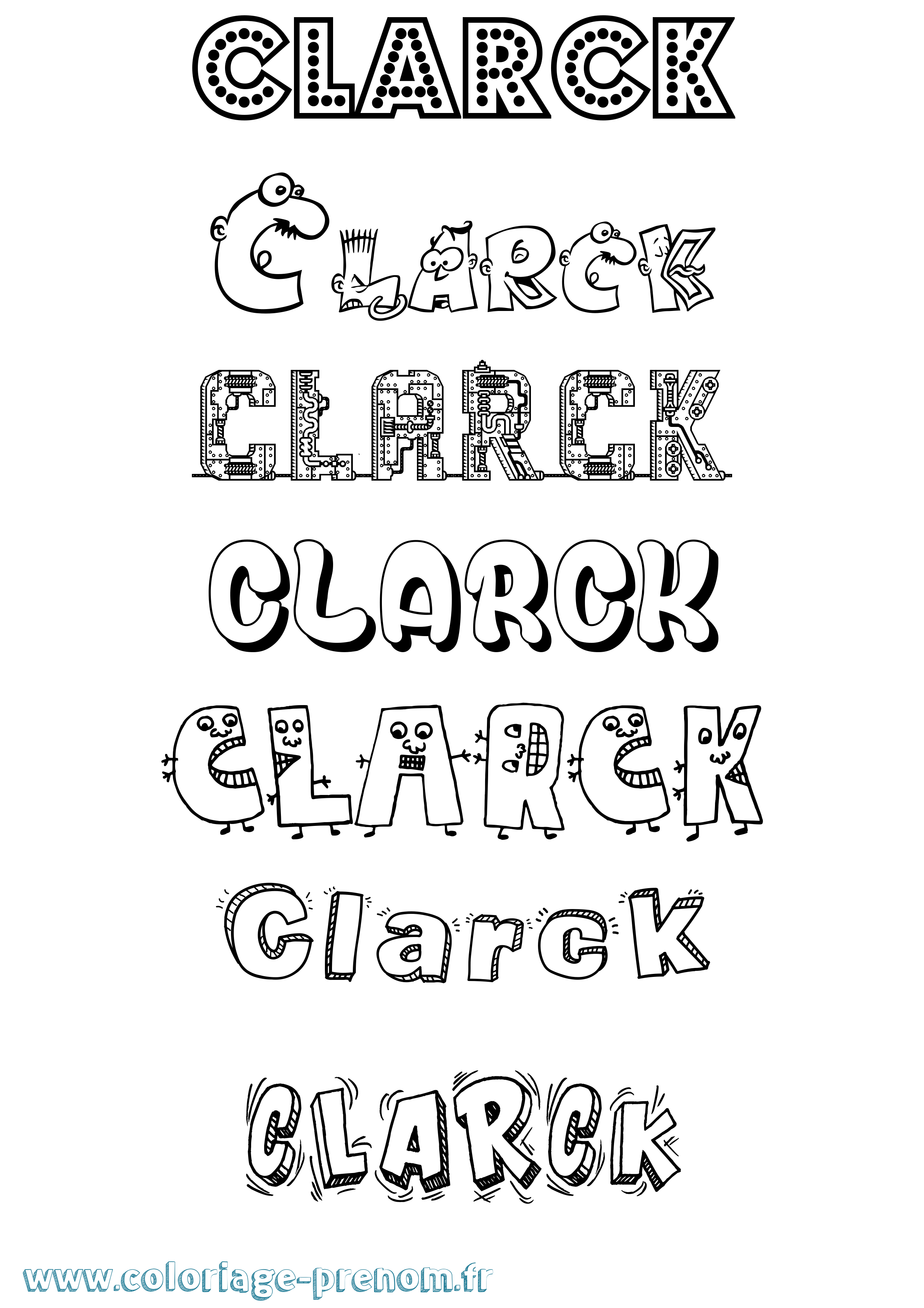 Coloriage Clarck Fun Coloriage prénom Clarck Fun