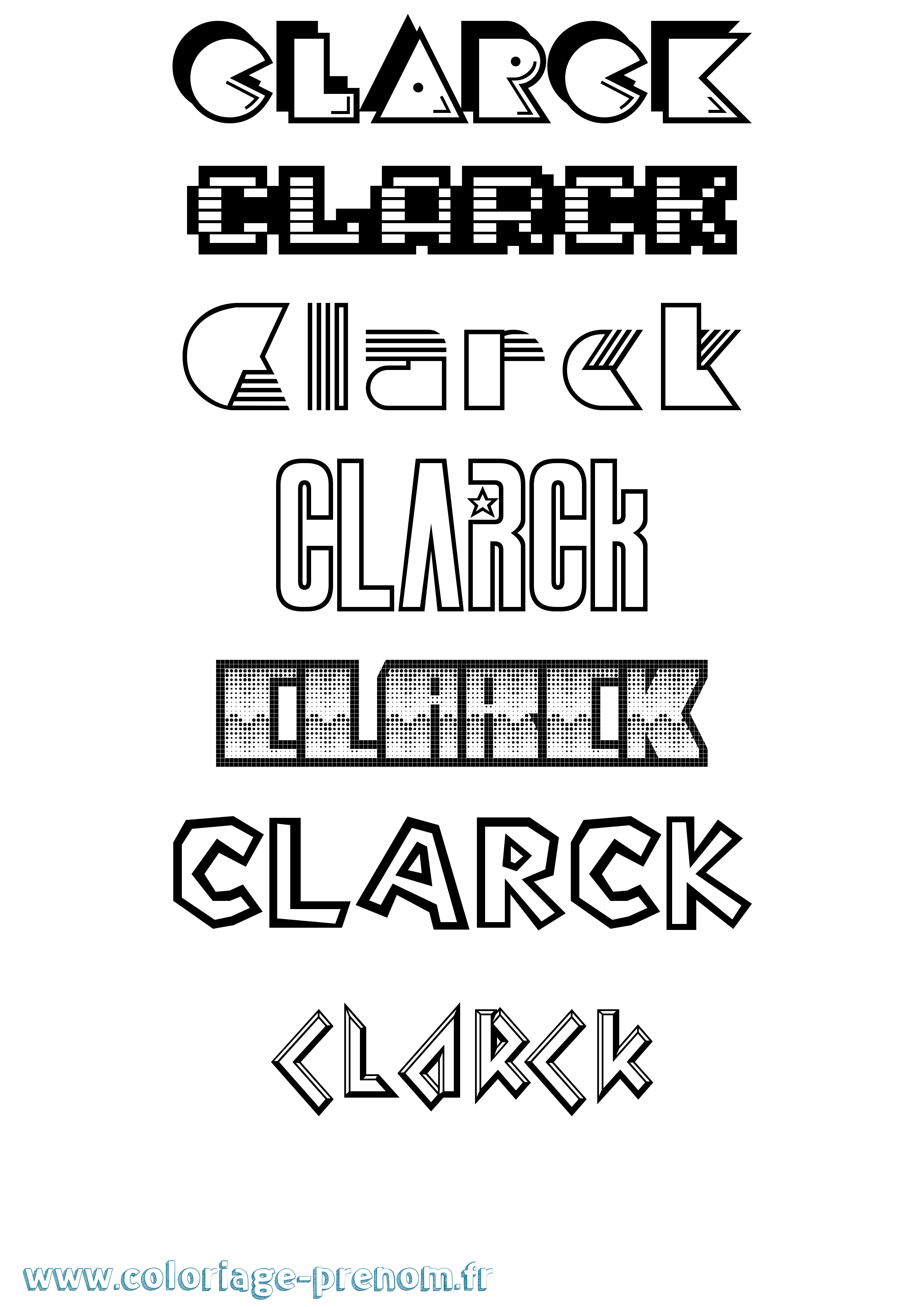 Coloriage Clarck Jeux Vidéos Coloriage prénom Clarck Jeux Vidéos