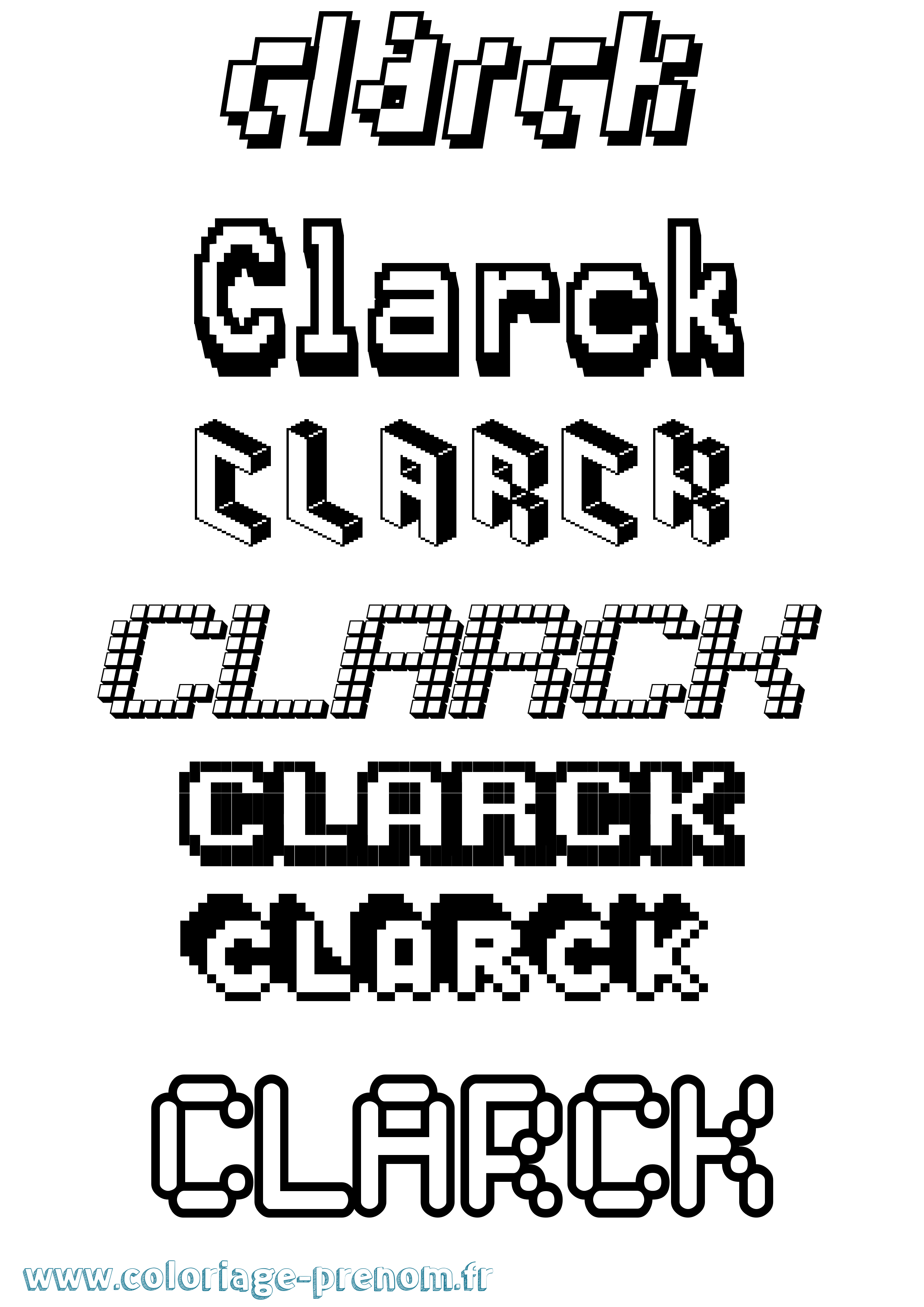 Coloriage Clarck Pixel Coloriage prénom Clarck Pixel