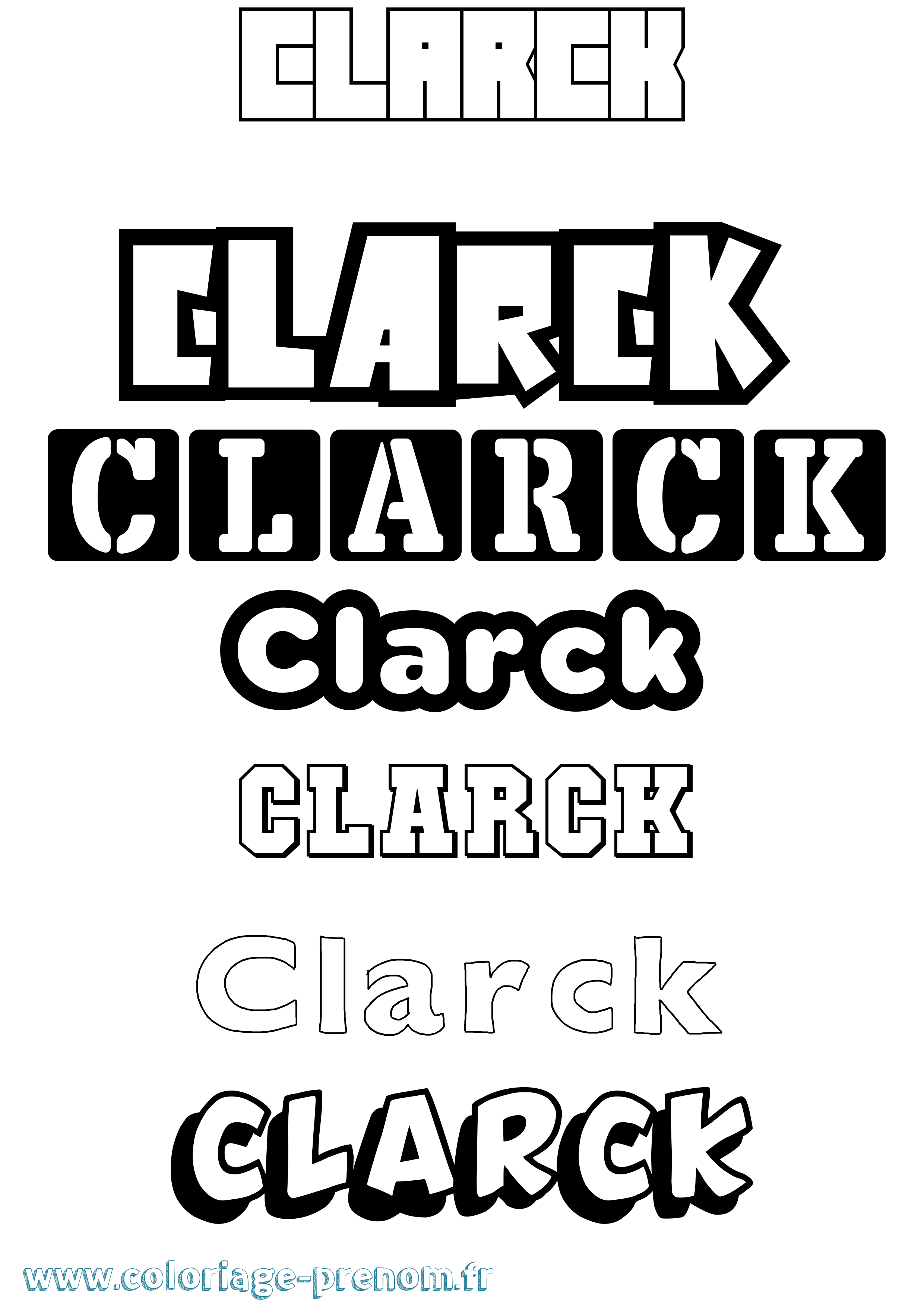 Coloriage prénom Clarck Simple