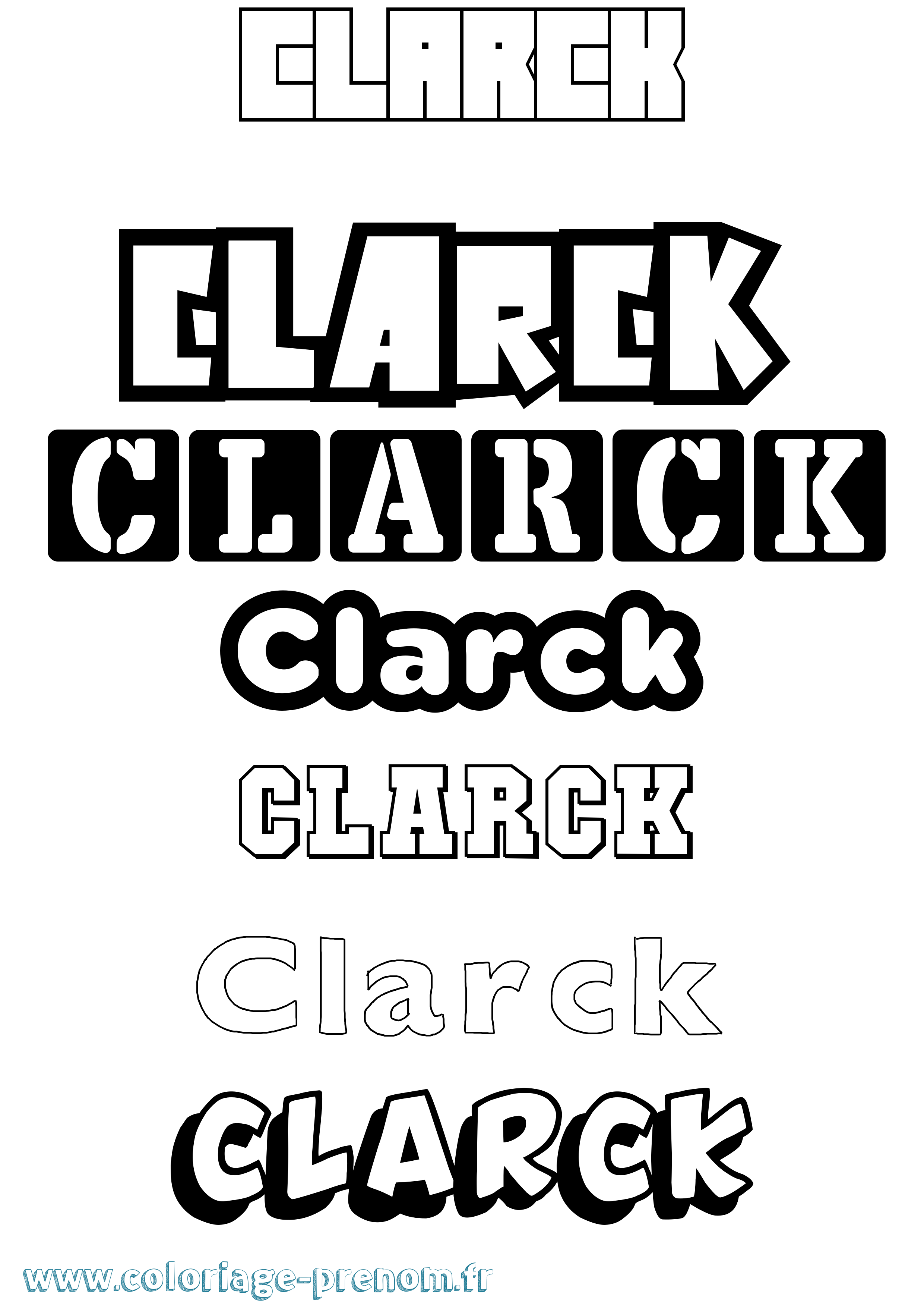 Coloriage Clarck Simple Coloriage prénom Clarck Simple