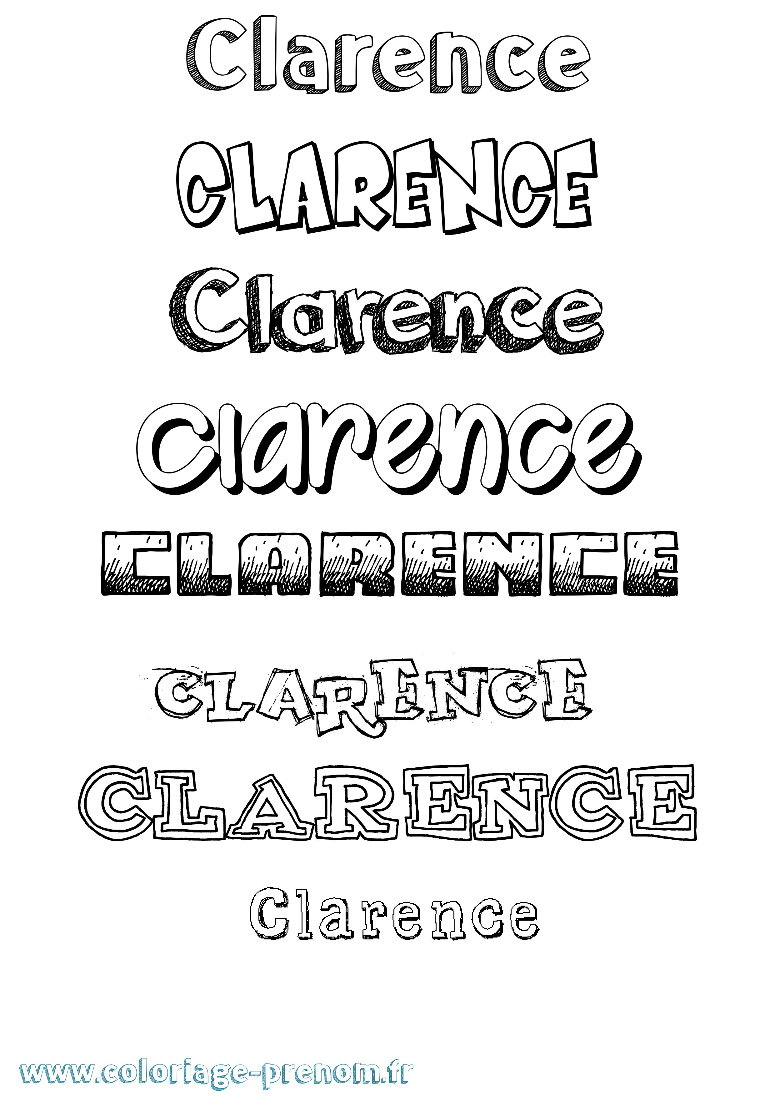 Coloriage prénom Clarence Dessiné