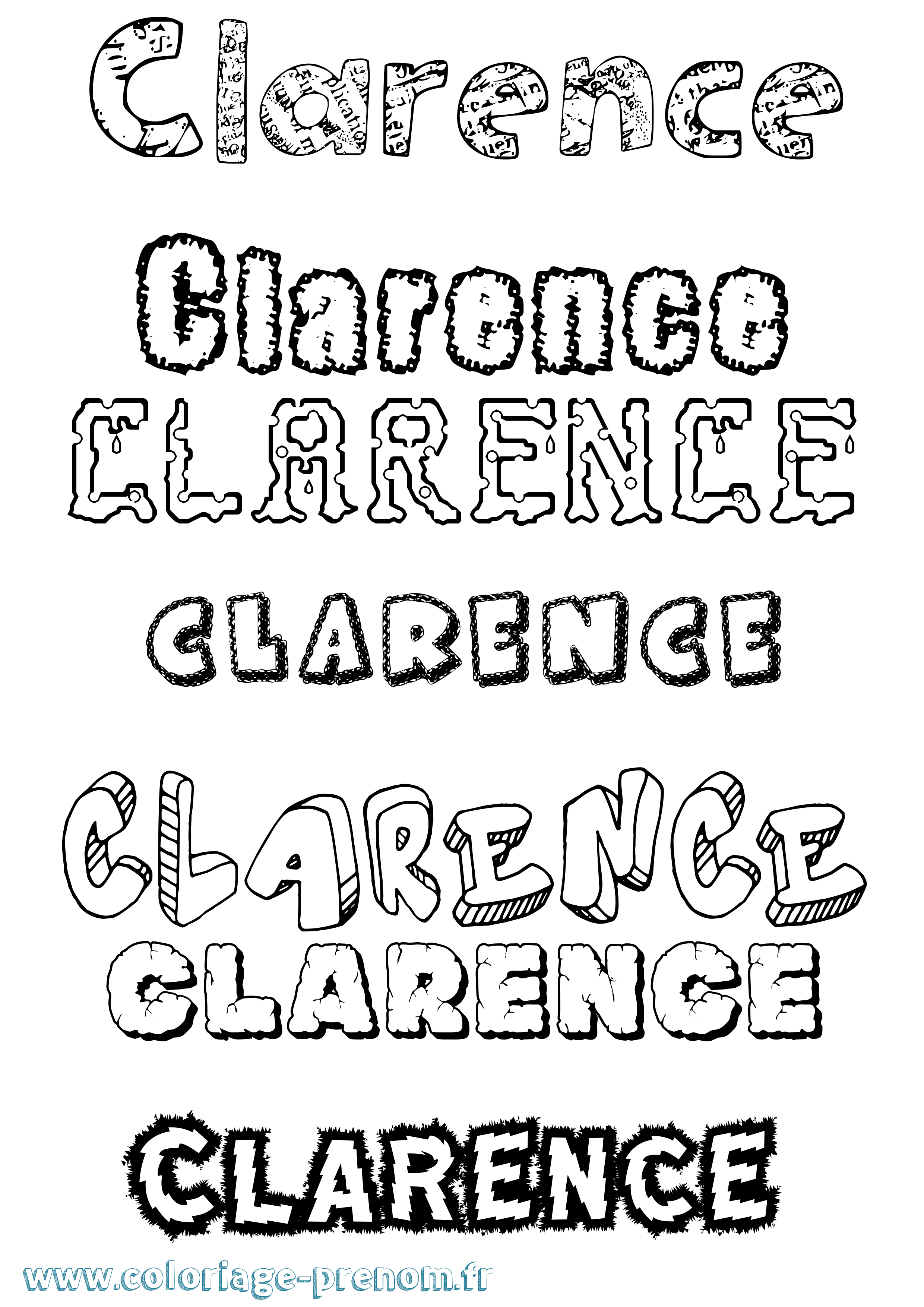 Coloriage Clarence Coloriage prénom Clarence