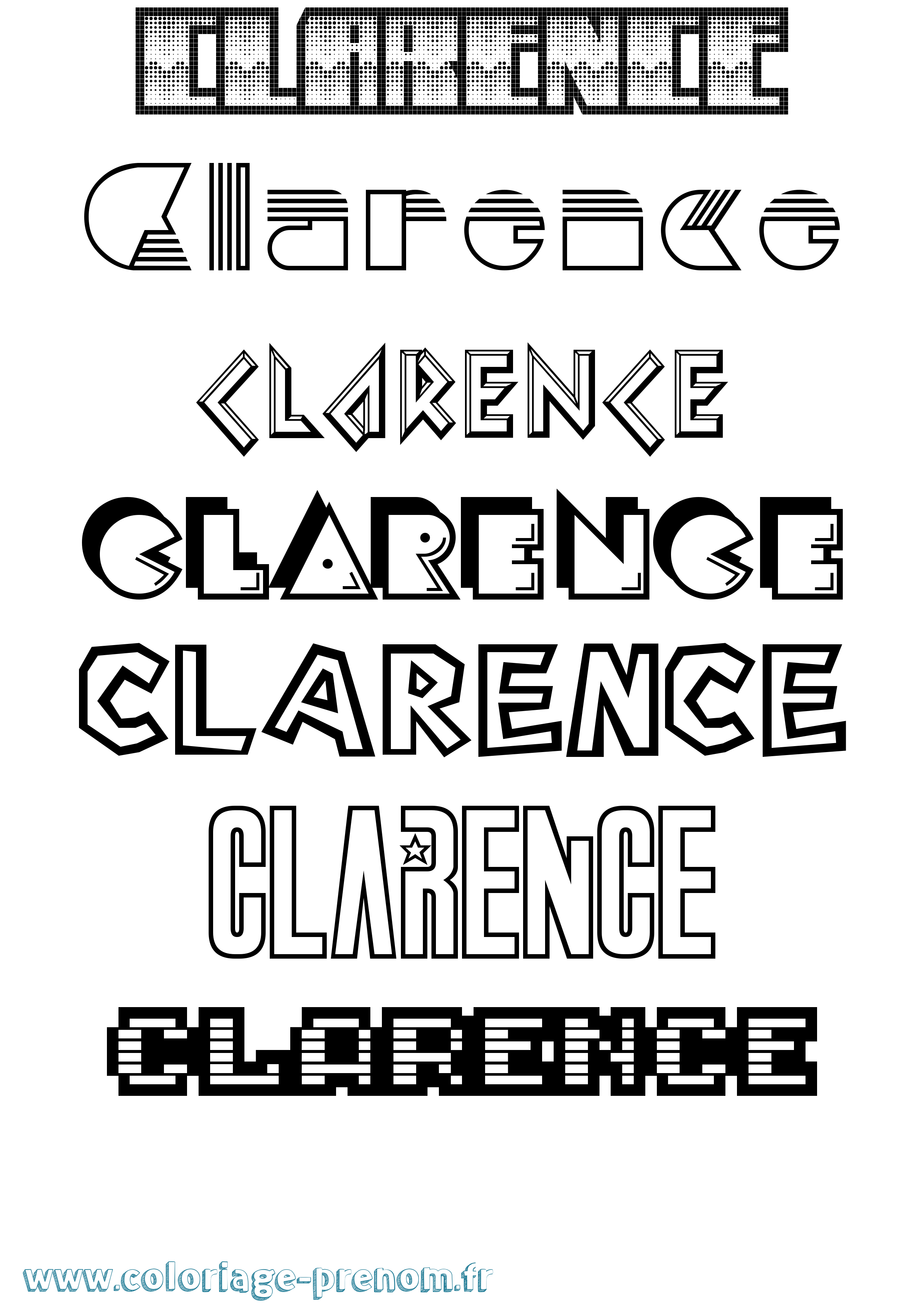 Coloriage Clarence Coloriage prénom Clarence