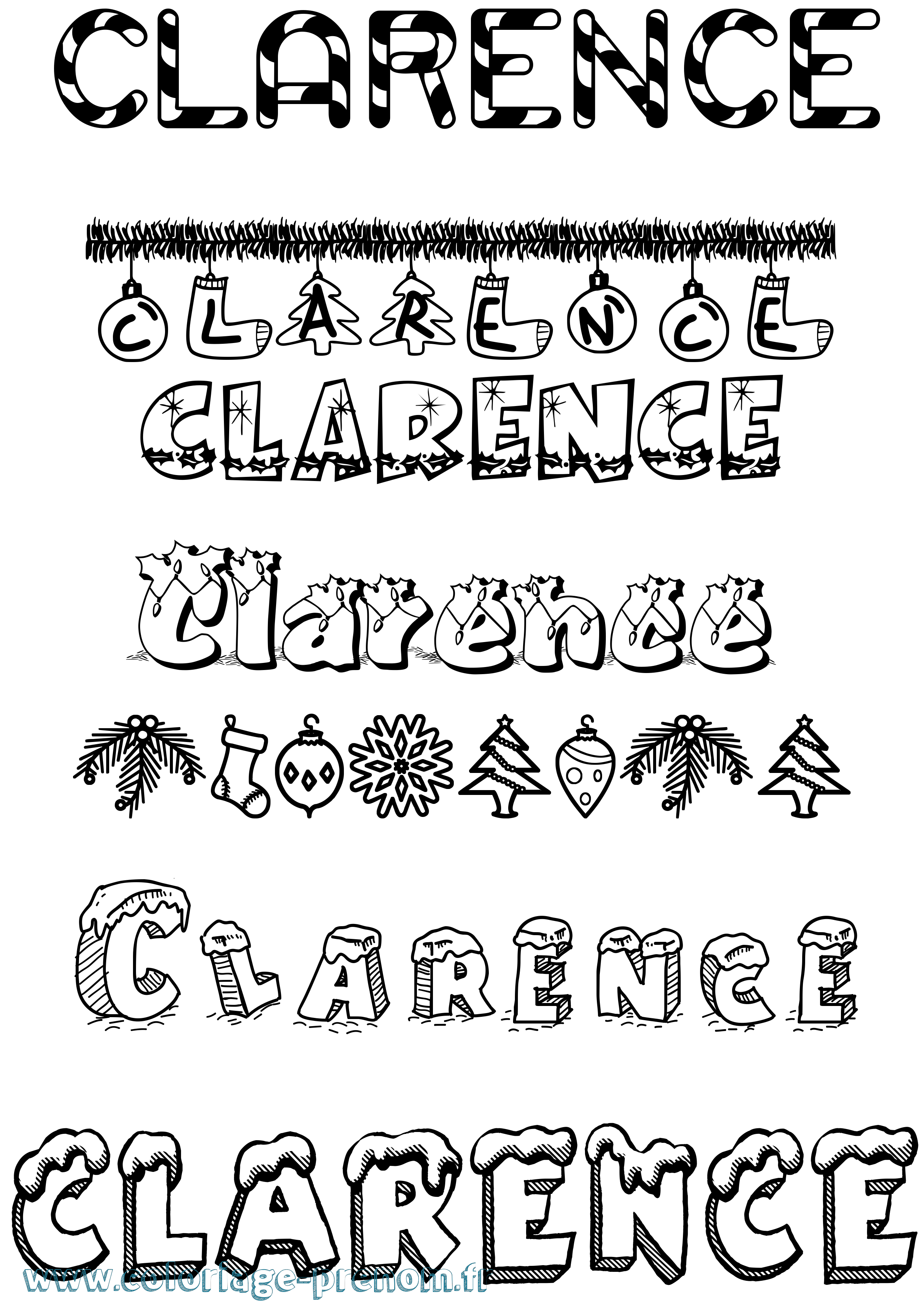 Coloriage Clarence Coloriage prénom Clarence