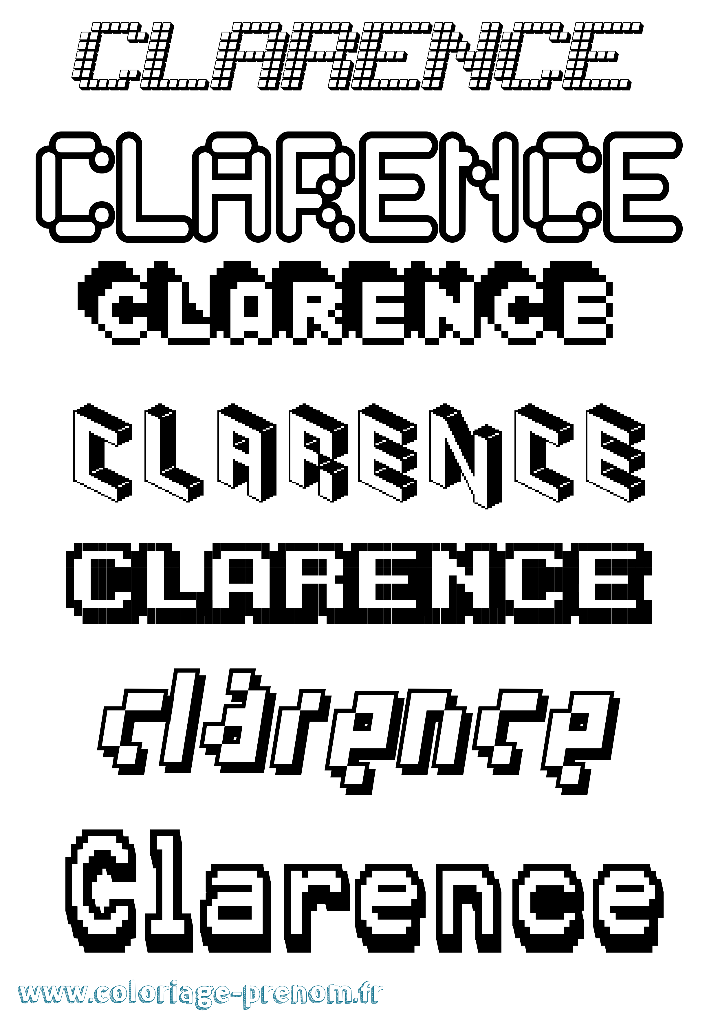 Coloriage Clarence Coloriage prénom Clarence