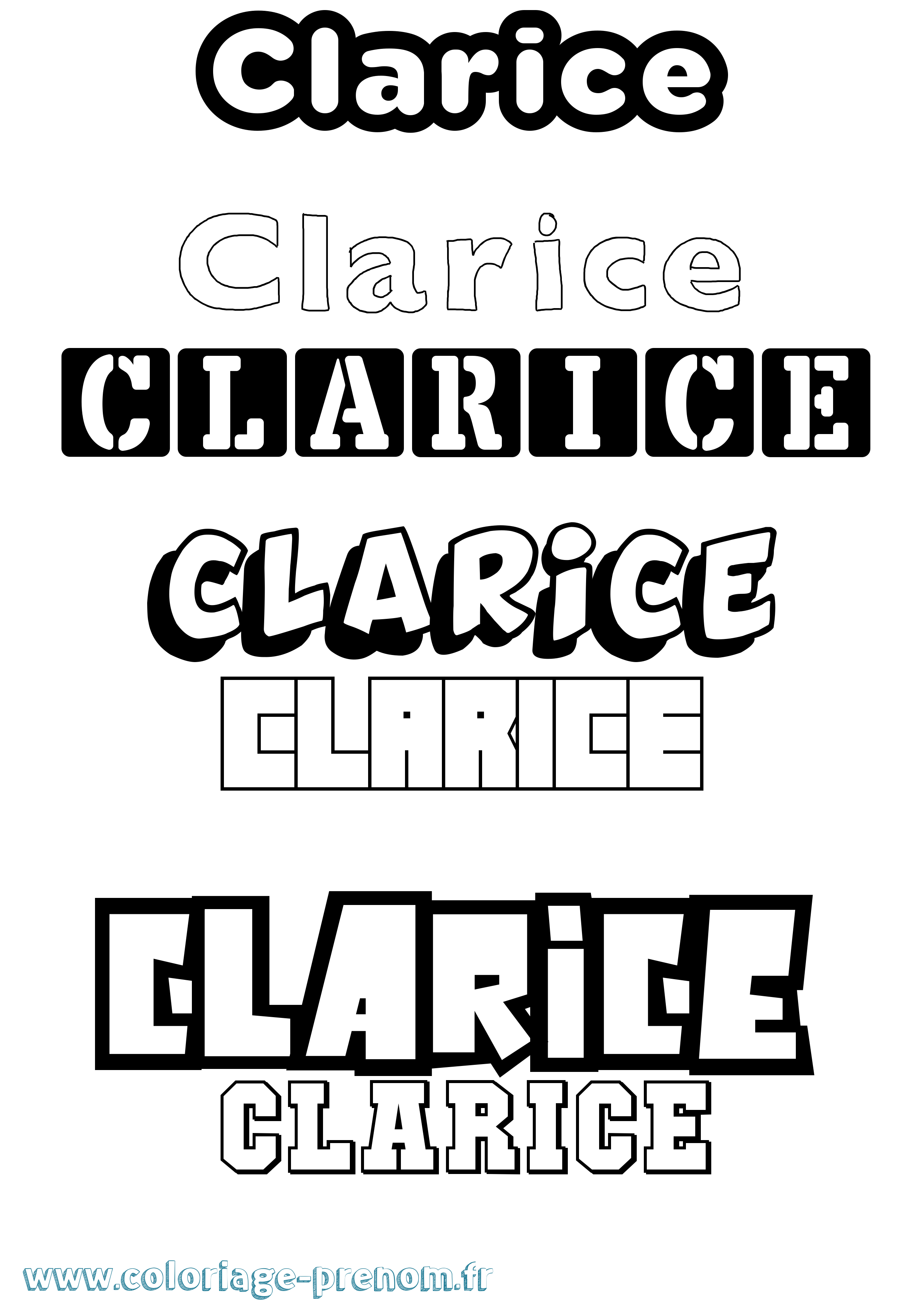 Coloriage prénom Clarice Simple