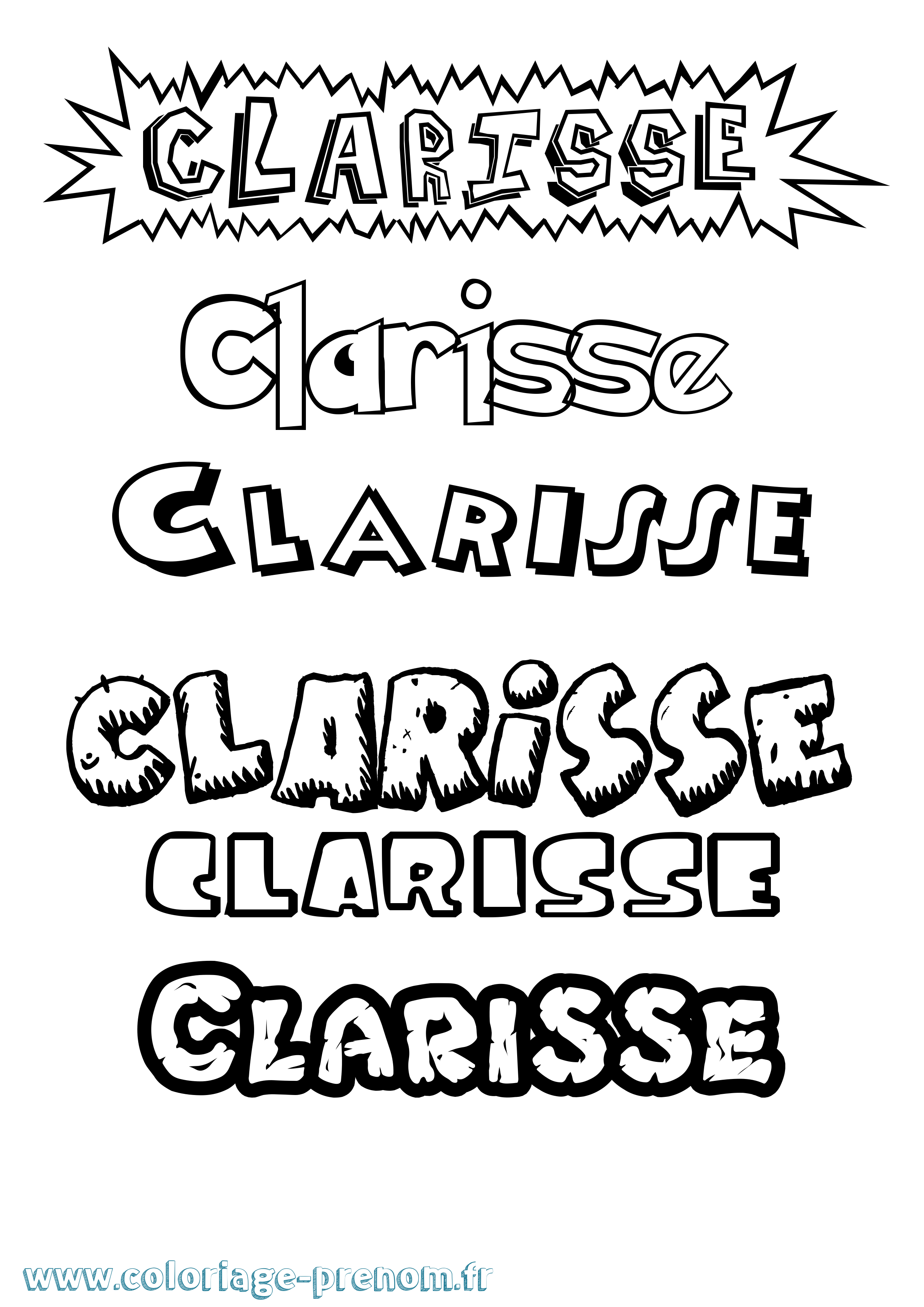 Coloriage prénom Clarisse Dessin Animé