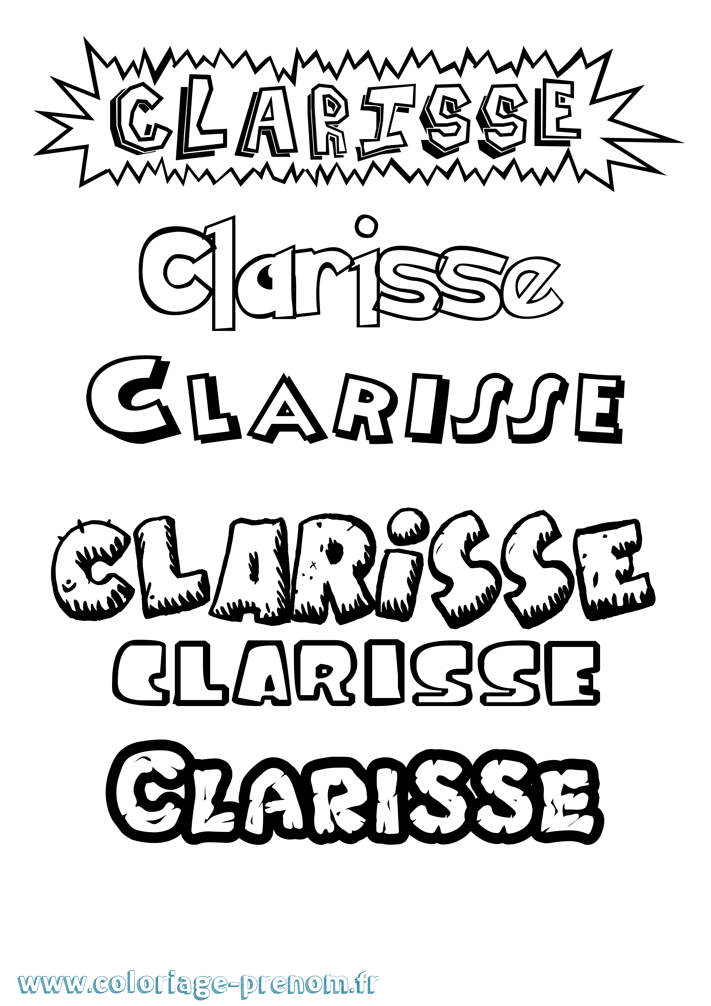 Coloriage Clarisse Dessin Animé Coloriage prénom Clarisse Dessin Animé