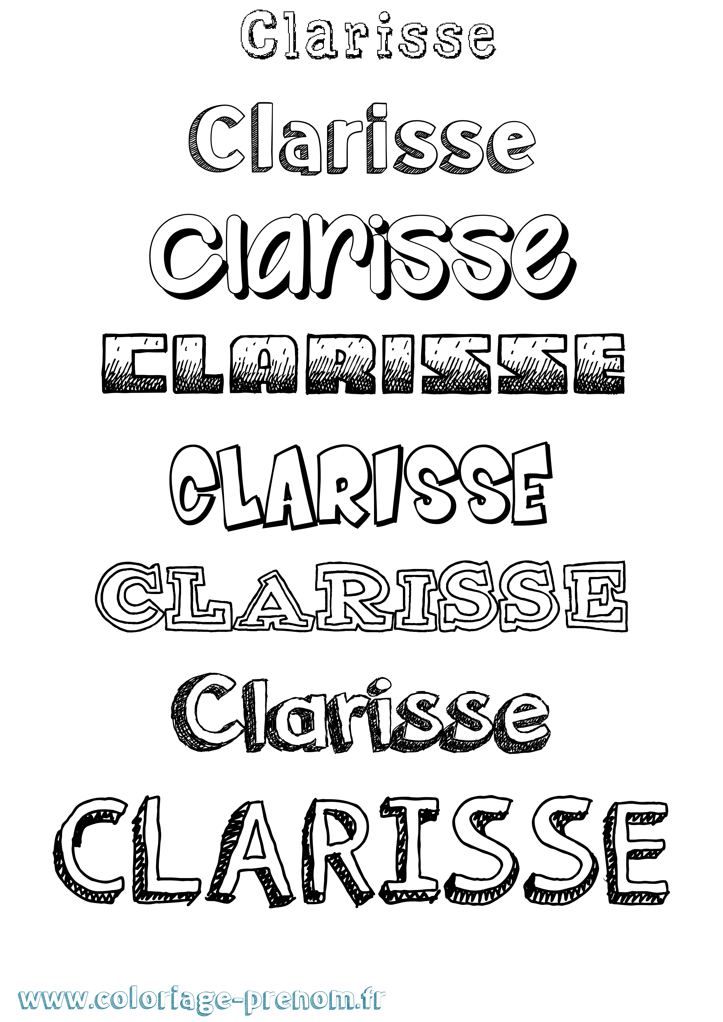 Coloriage Clarisse Dessiné Coloriage prénom Clarisse Dessiné
