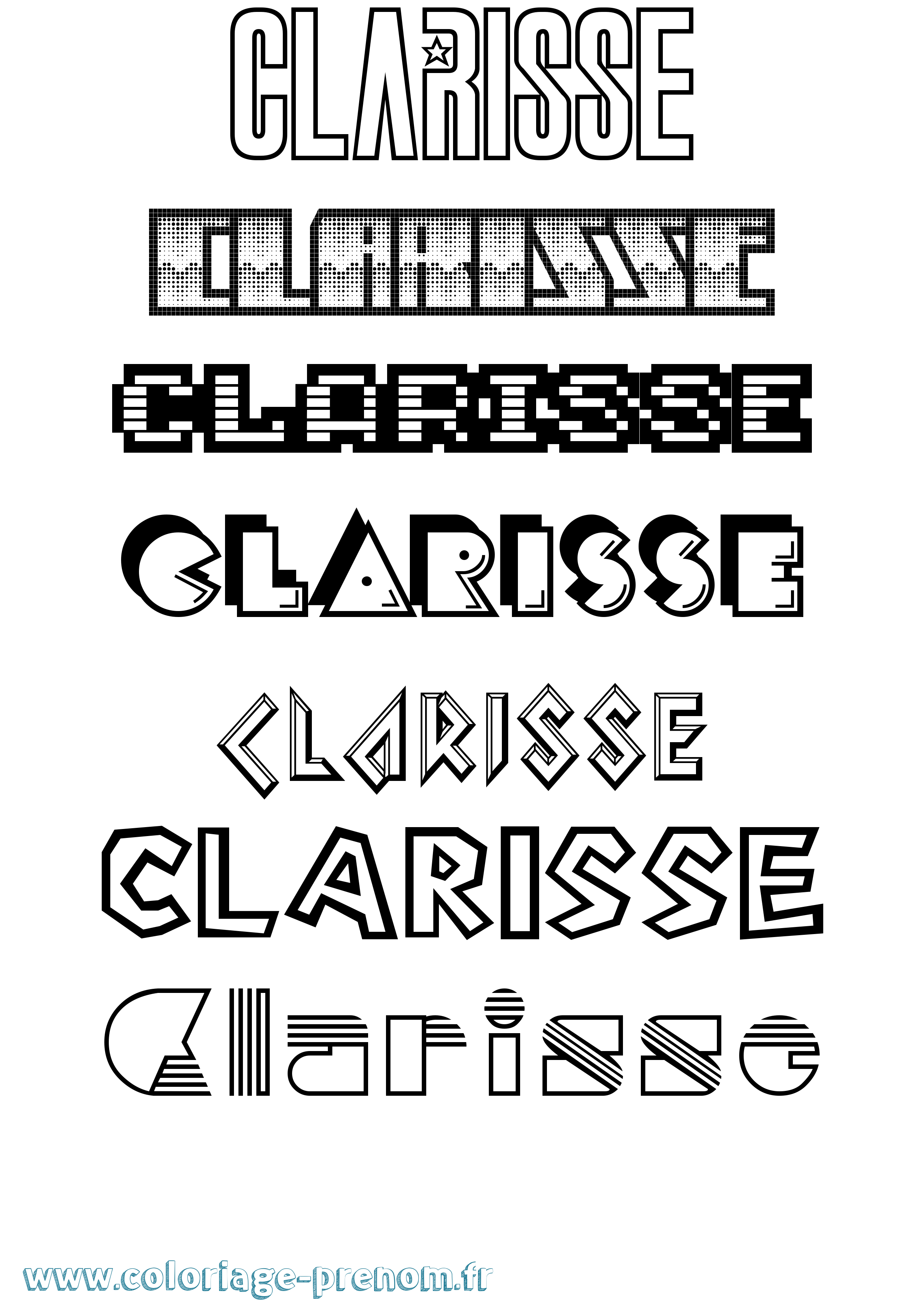Coloriage Clarisse Jeux Vidéos Coloriage prénom Clarisse Jeux Vidéos