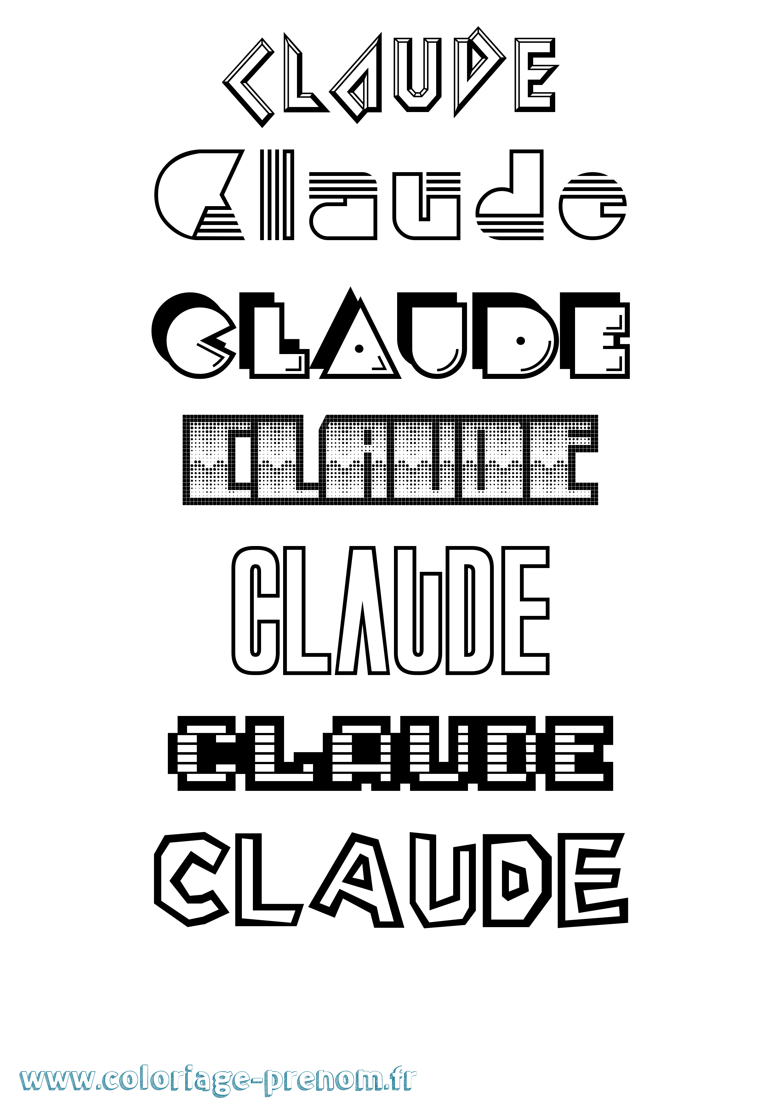 Coloriage prénom Claude Jeux Vidéos