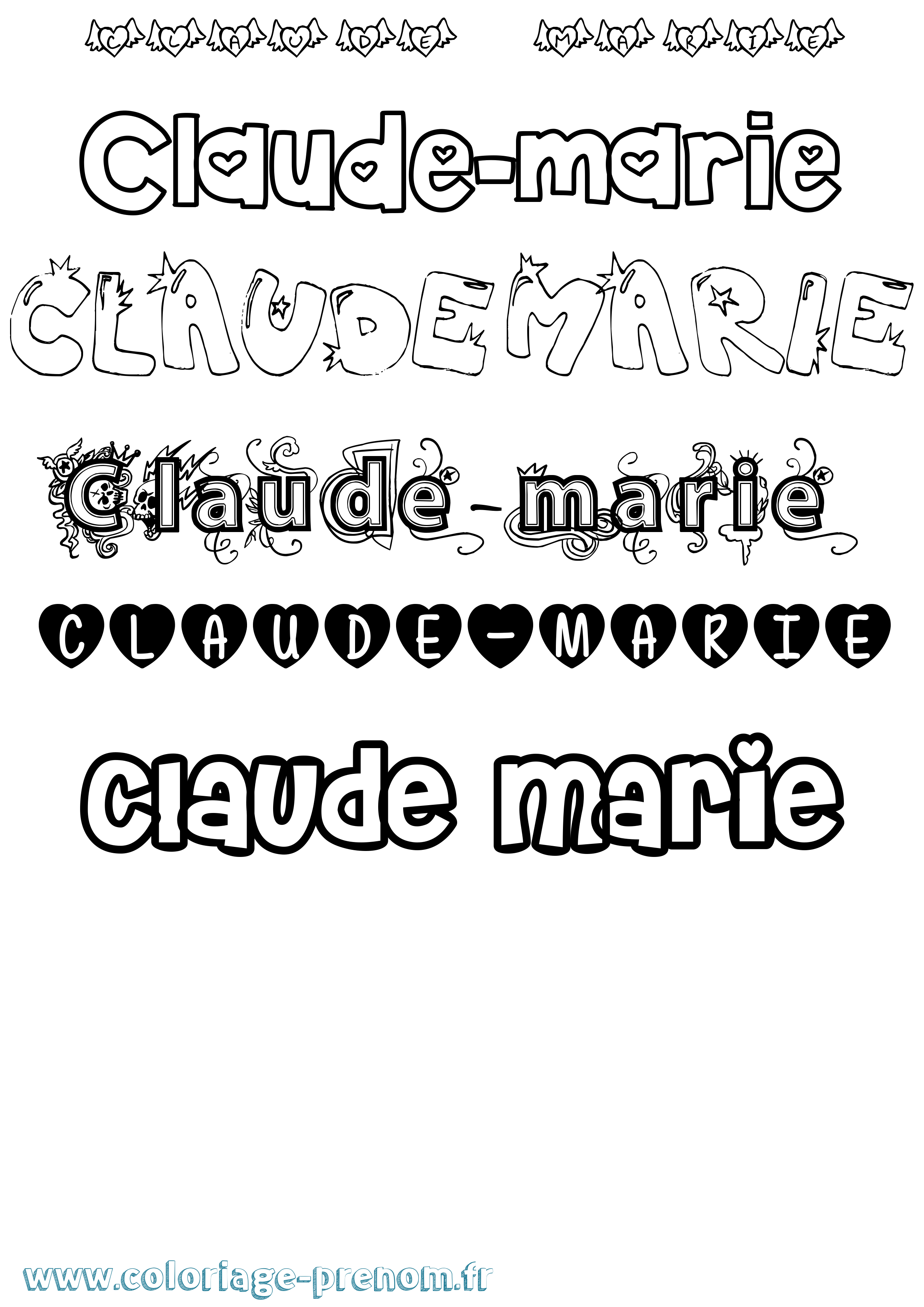 Coloriage du prénom Claudemarie à Imprimer ou Télécharger facilement