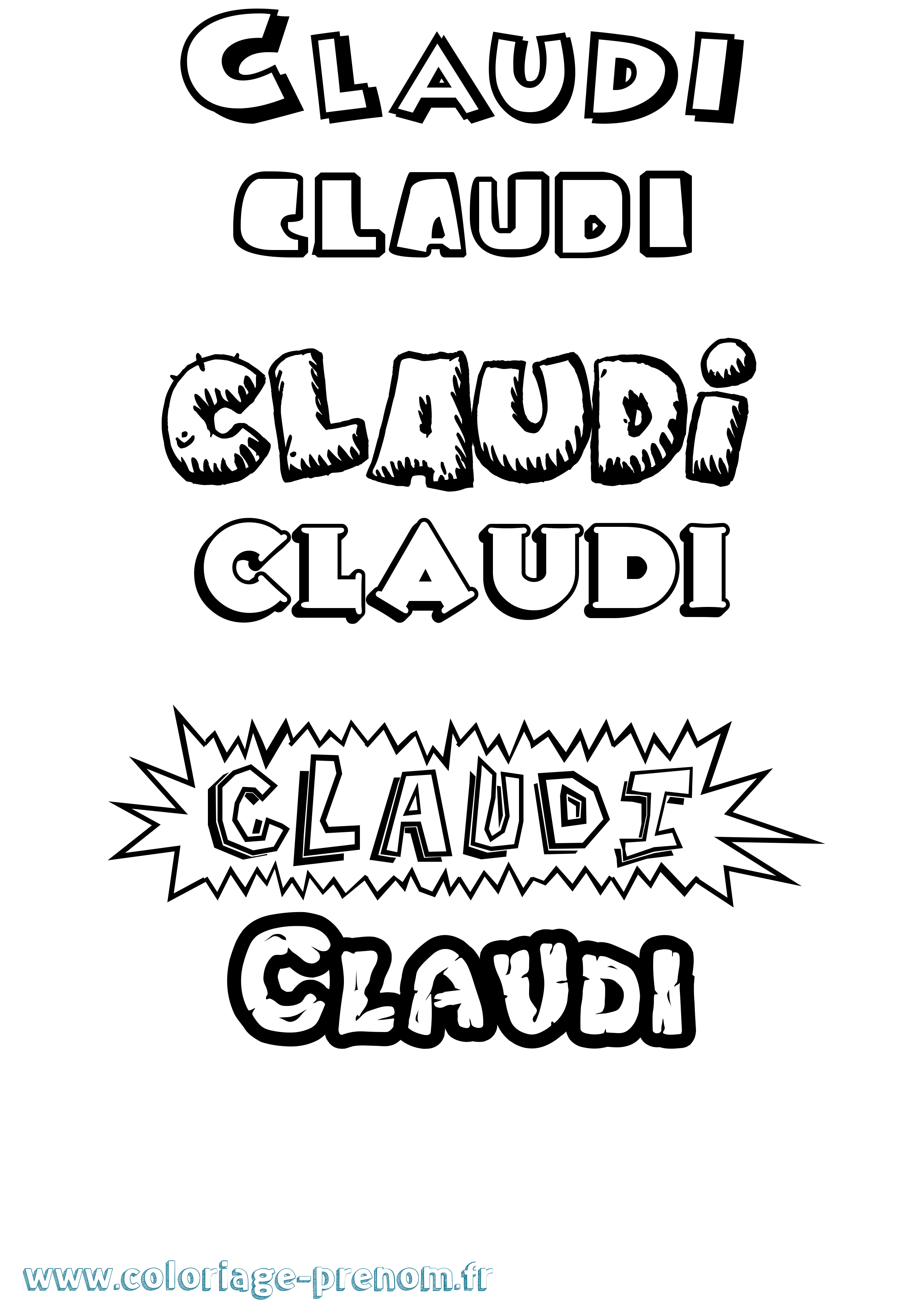 Coloriage Claudi Dessin Animé Coloriage prénom Claudi Dessin Animé