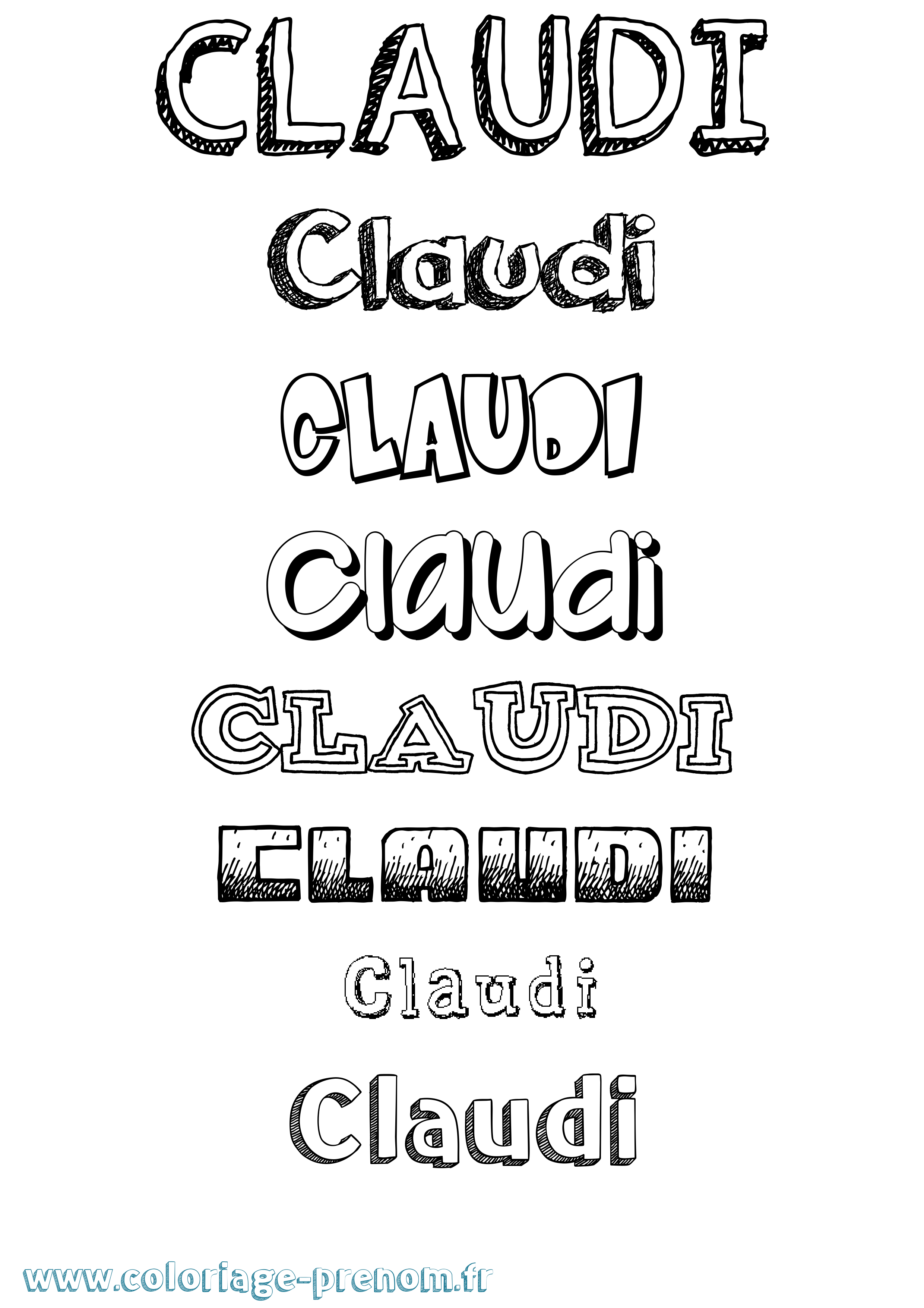 Coloriage Claudi Dessiné Coloriage prénom Claudi Dessiné
