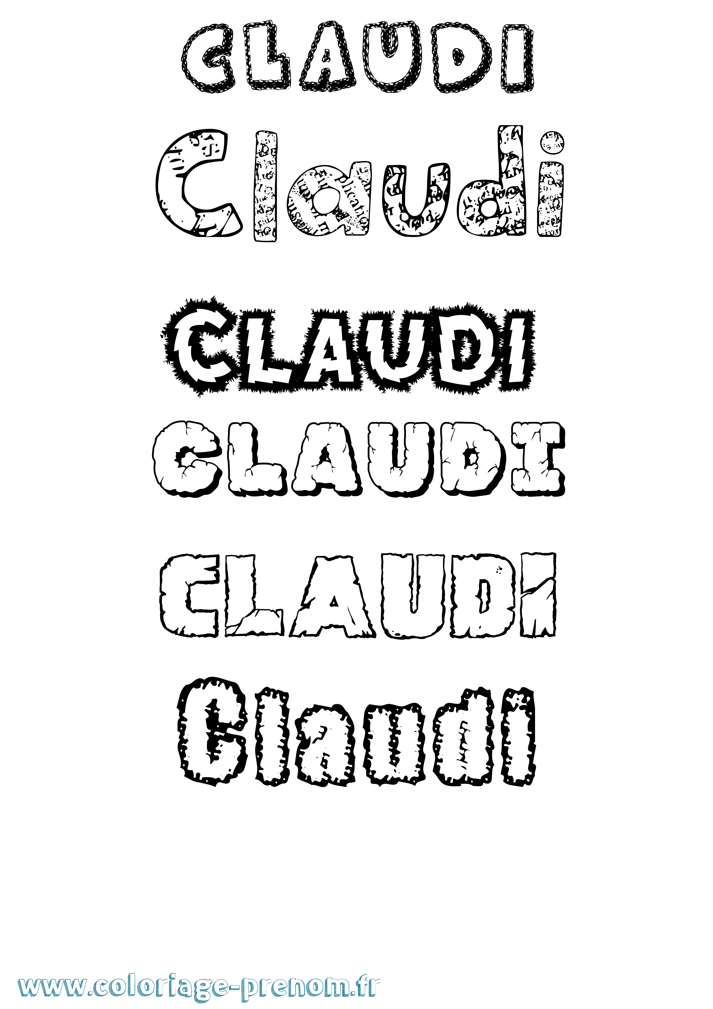 Coloriage Claudi Destructuré Coloriage prénom Claudi Destructuré