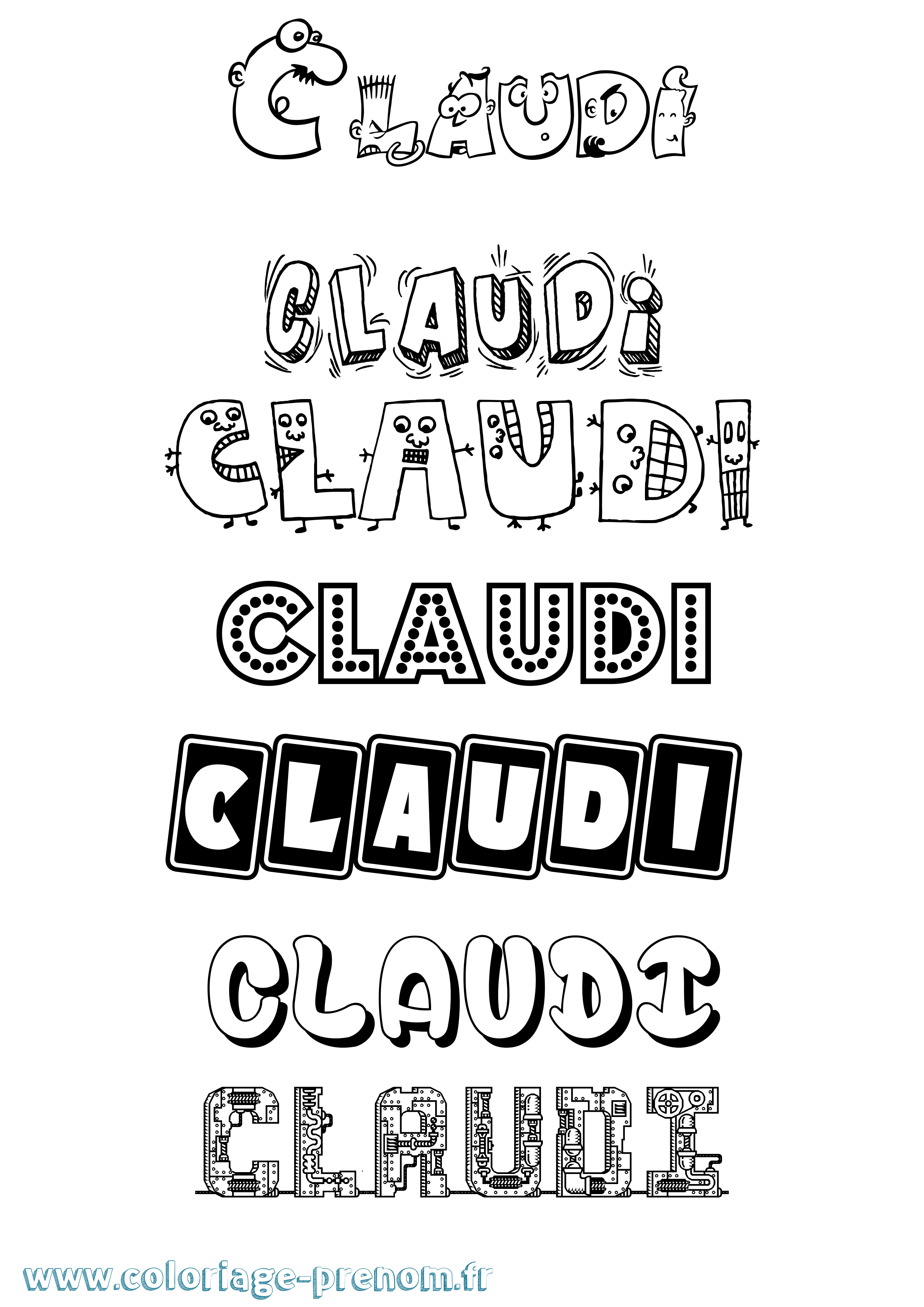 Coloriage Claudi Fun Coloriage prénom Claudi Fun