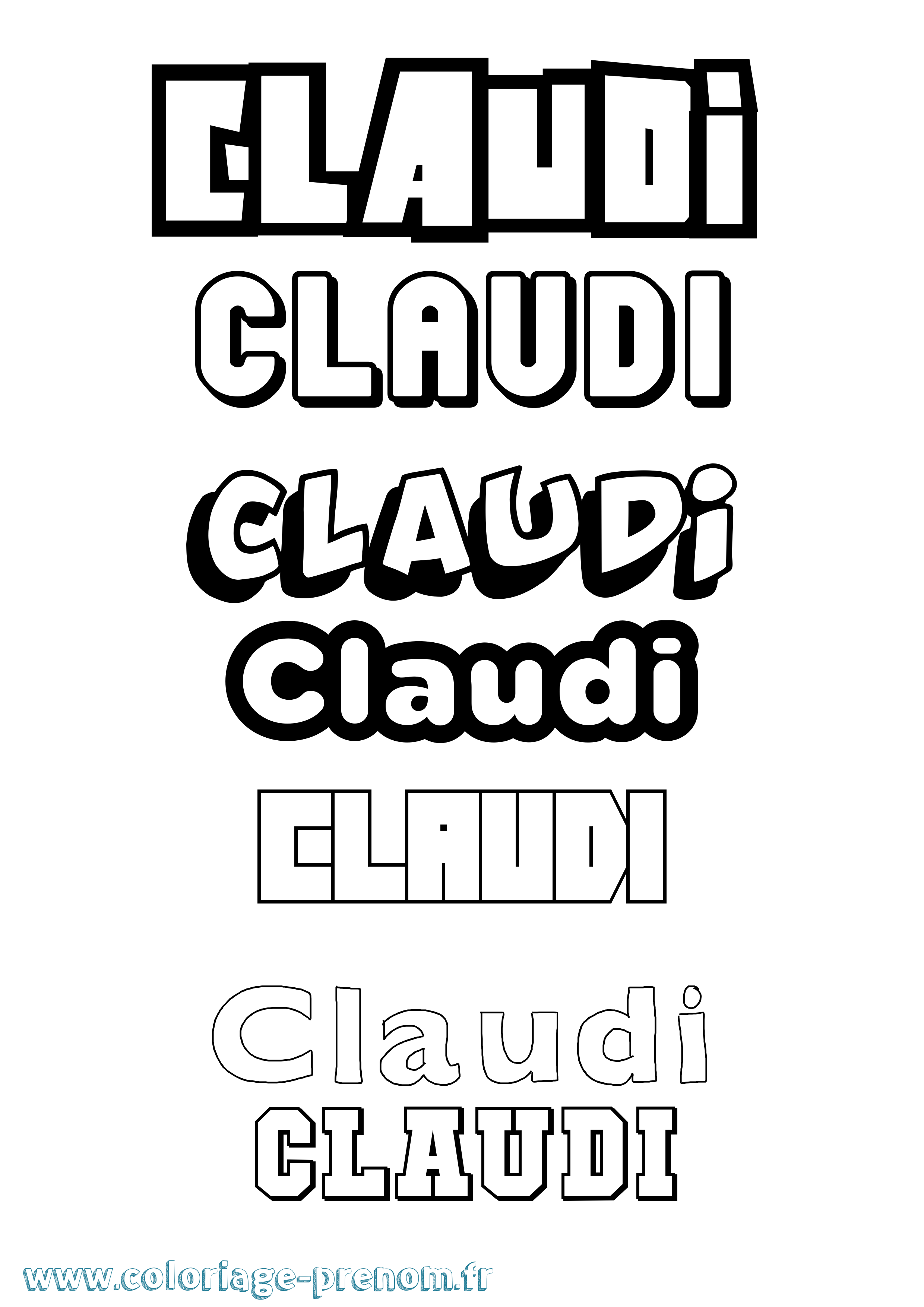 Coloriage Claudi Simple Coloriage prénom Claudi Simple