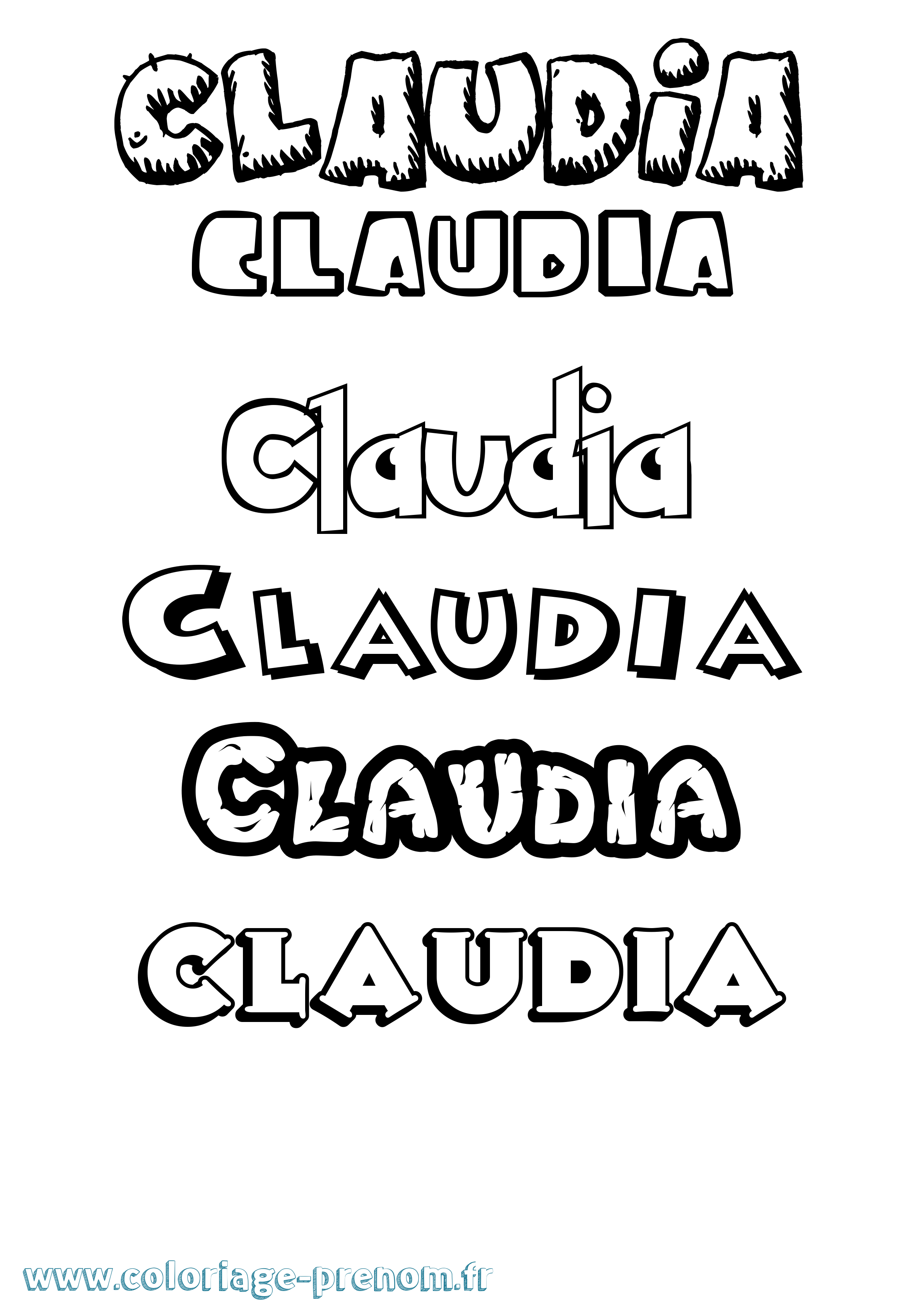Coloriage prénom Claudia