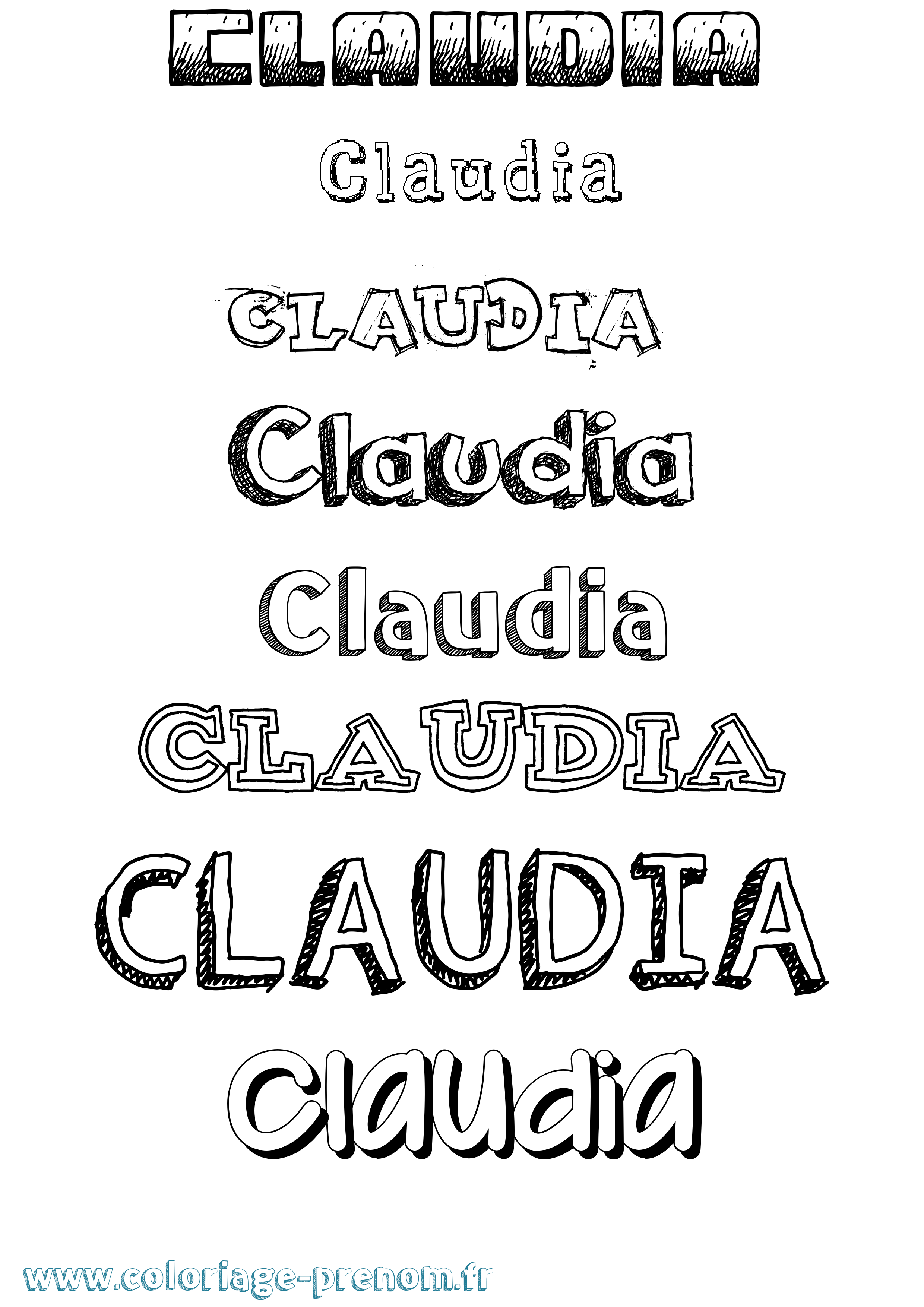 Coloriage prénom Claudia