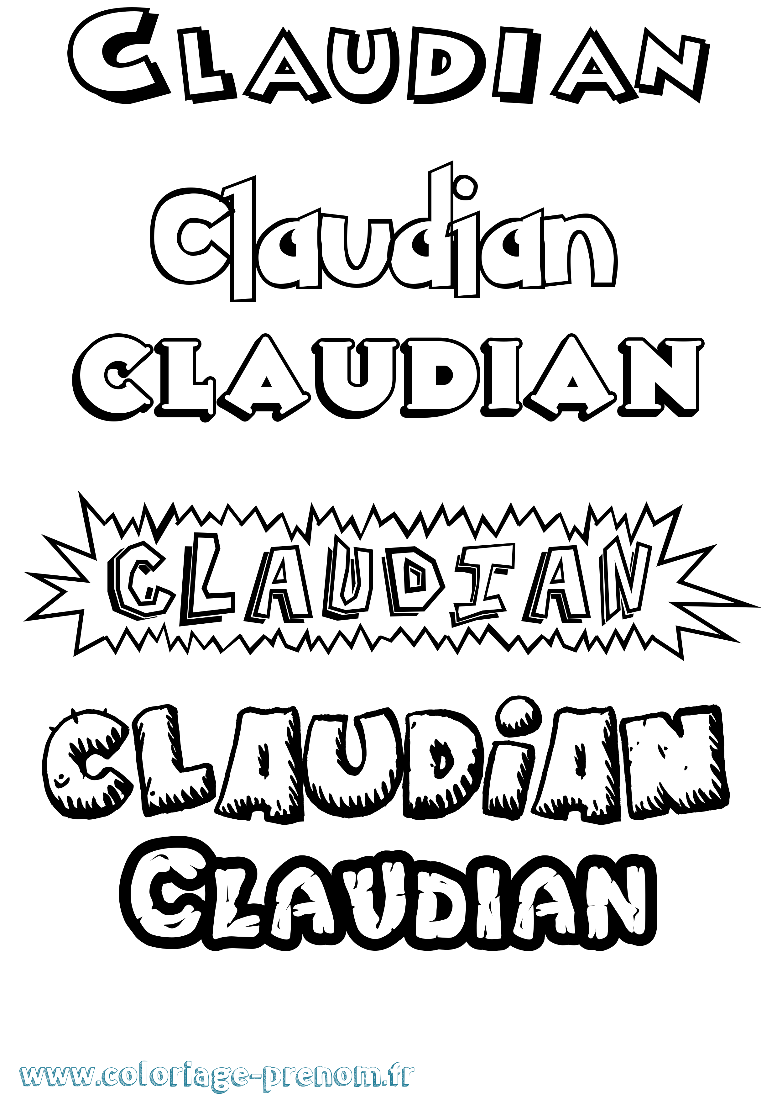 Coloriage prénom Claudian Dessin Animé