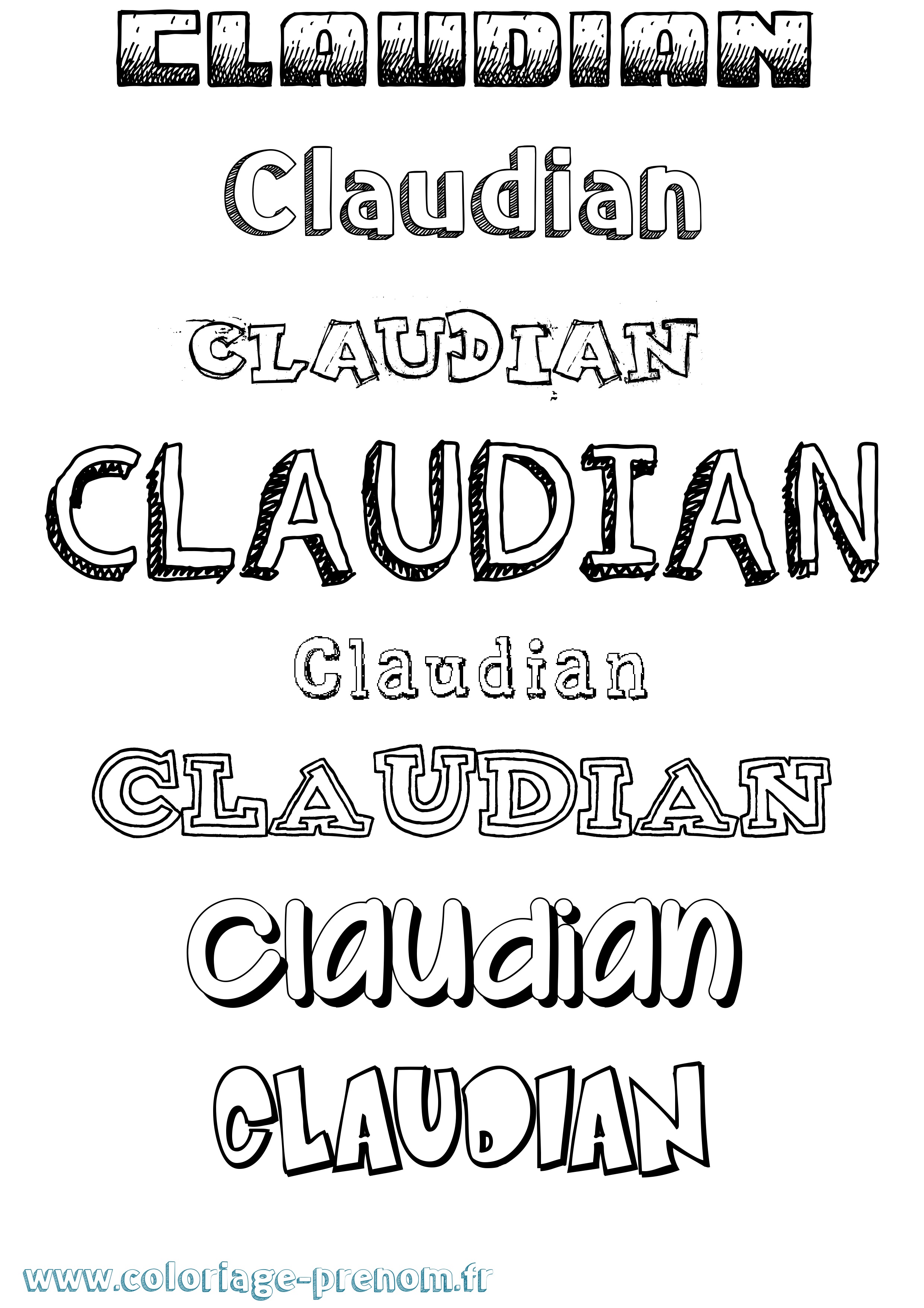 Coloriage prénom Claudian Dessiné