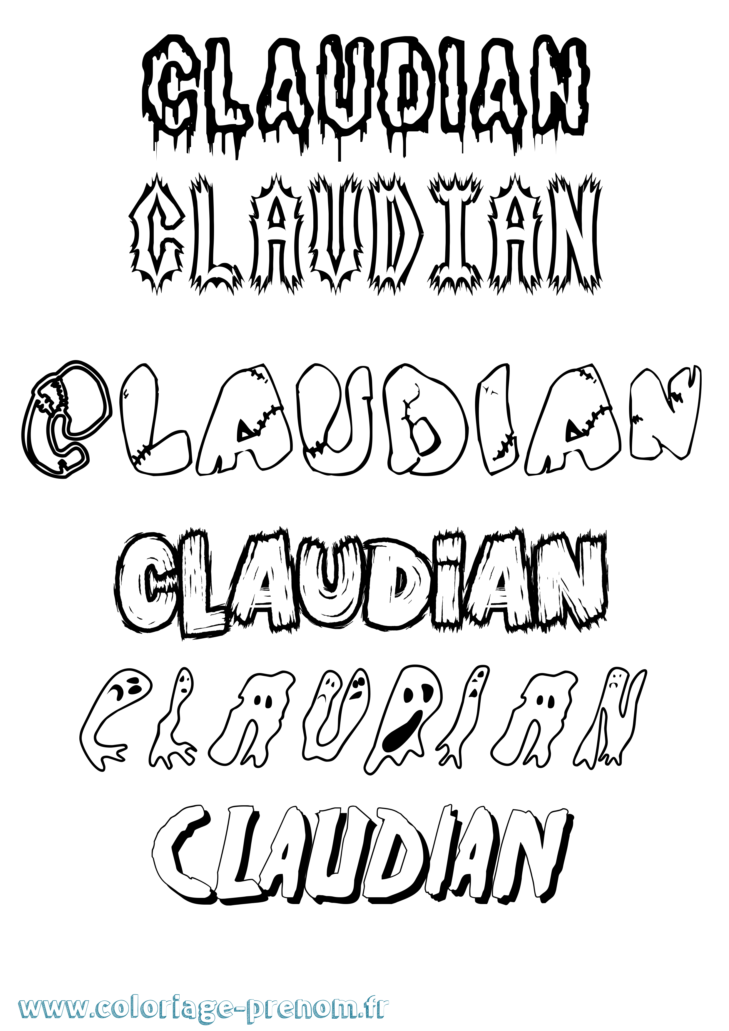 Coloriage prénom Claudian Frisson