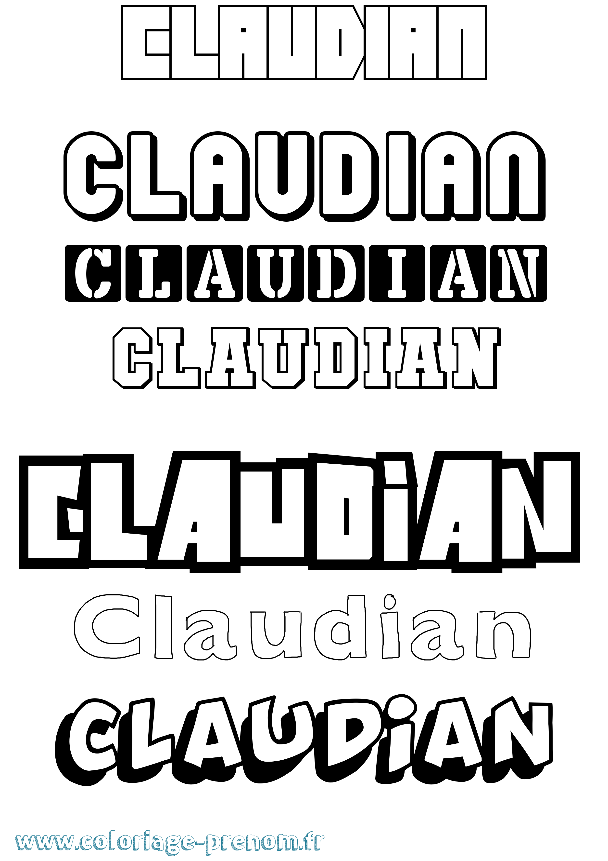 Coloriage prénom Claudian Simple