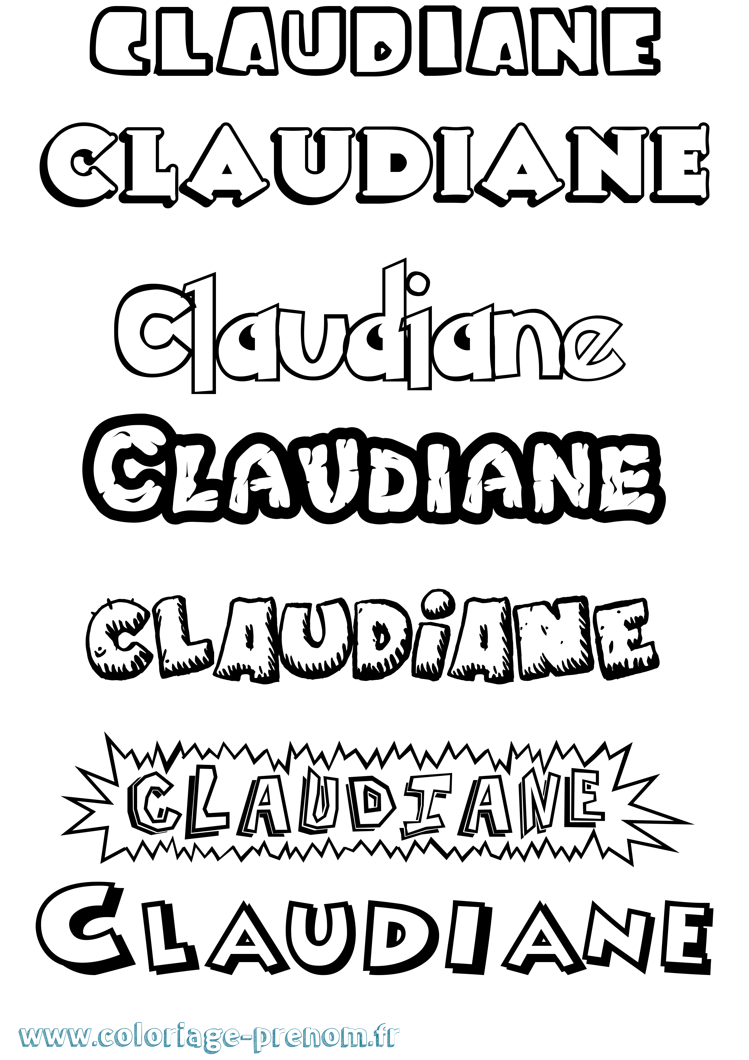 Coloriage prénom Claudiane Dessin Animé