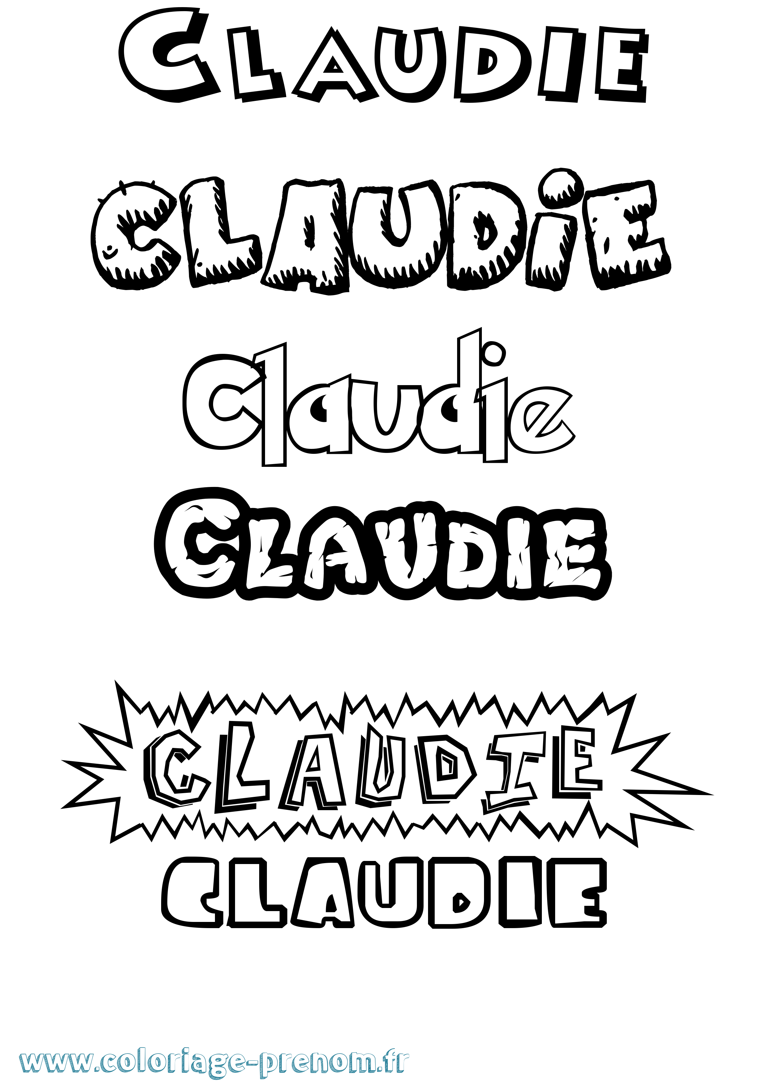 Coloriage Claudie Dessin Animé Coloriage prénom Claudie Dessin Animé