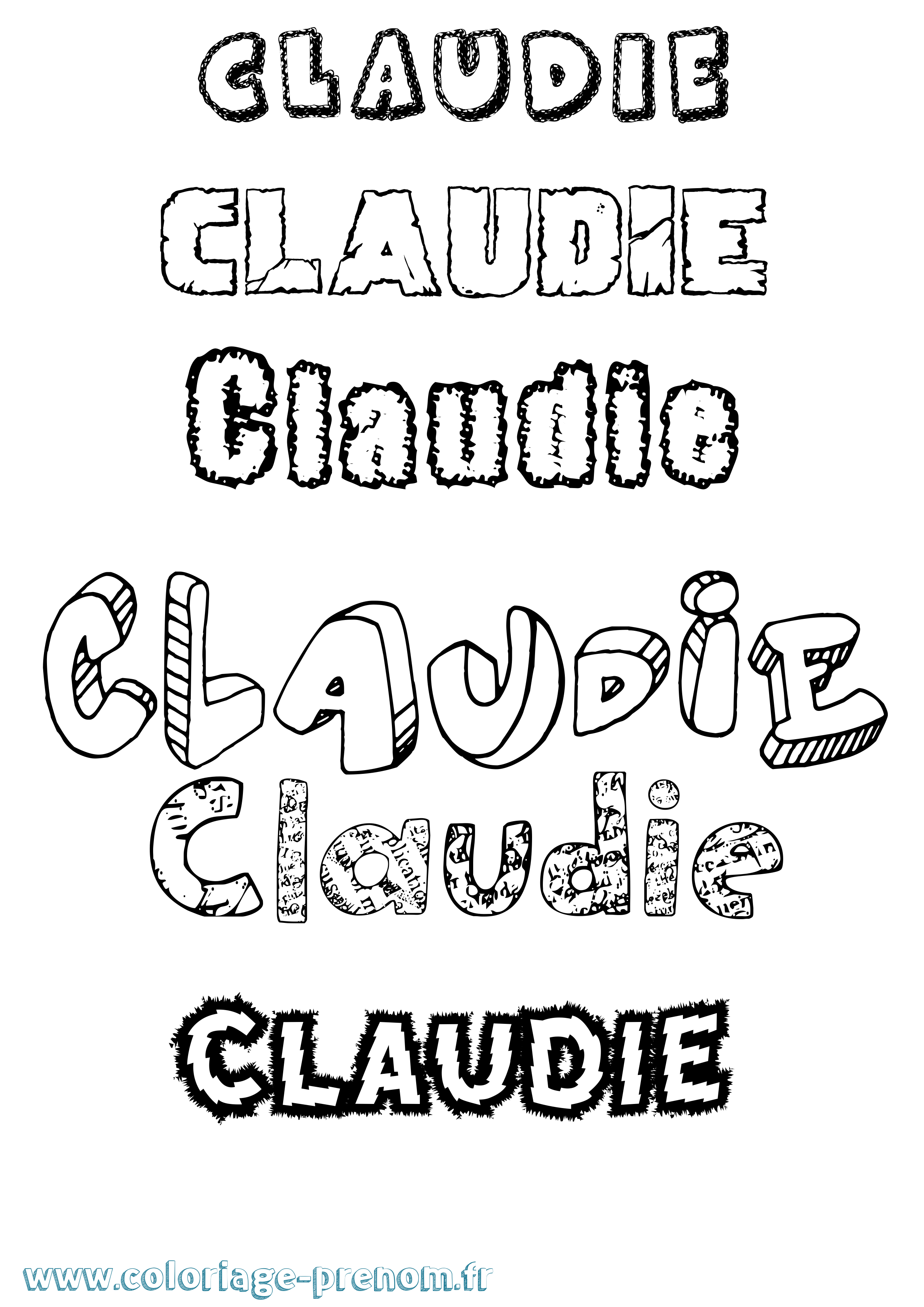Coloriage Claudie Destructuré Coloriage prénom Claudie Destructuré
