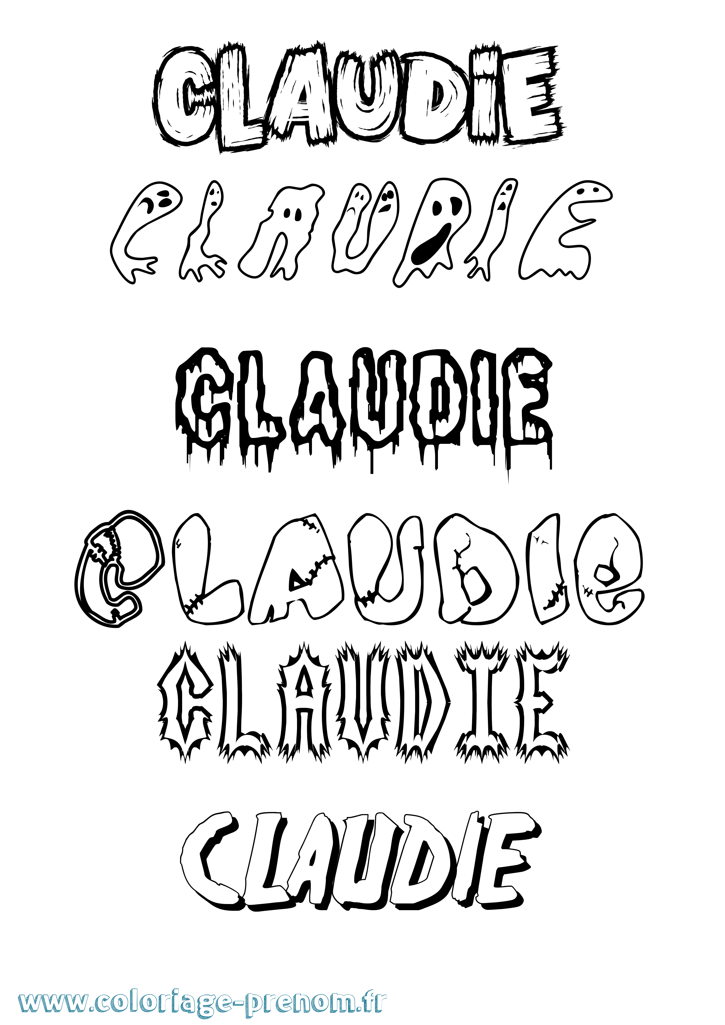 Coloriage Claudie Frisson Coloriage prénom Claudie Frisson
