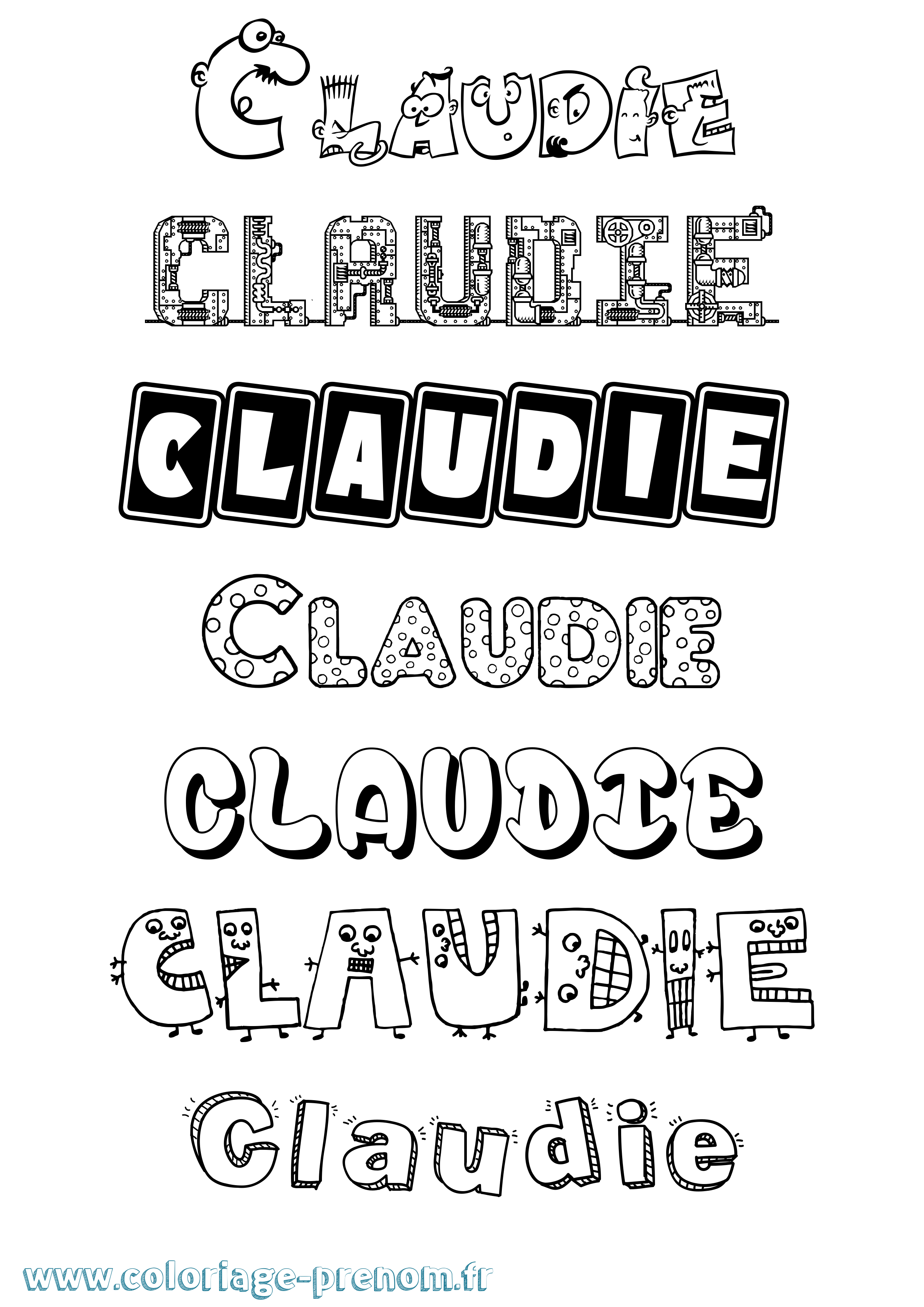 Coloriage Claudie Fun Coloriage prénom Claudie Fun