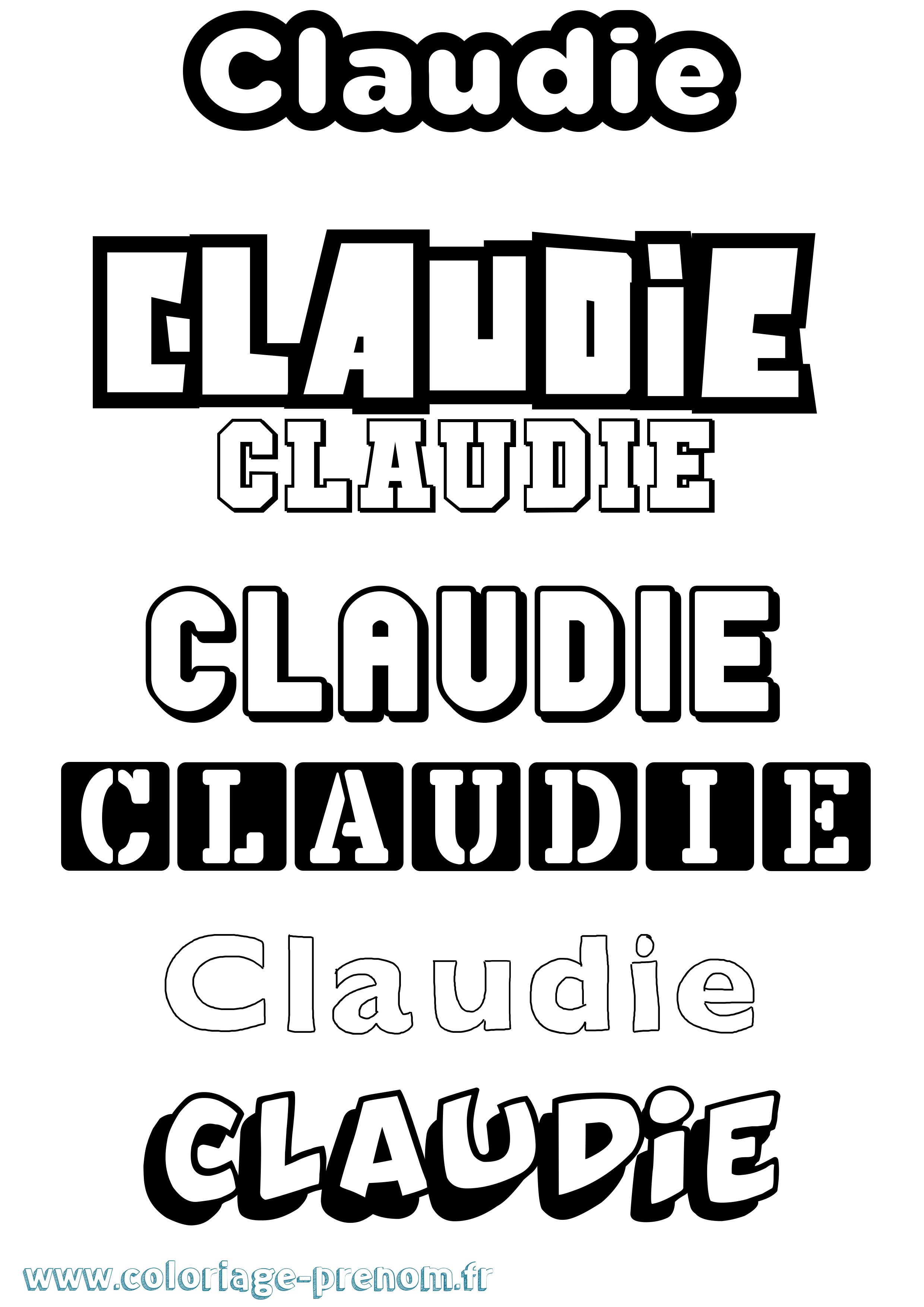 Coloriage Claudie Simple Coloriage prénom Claudie Simple
