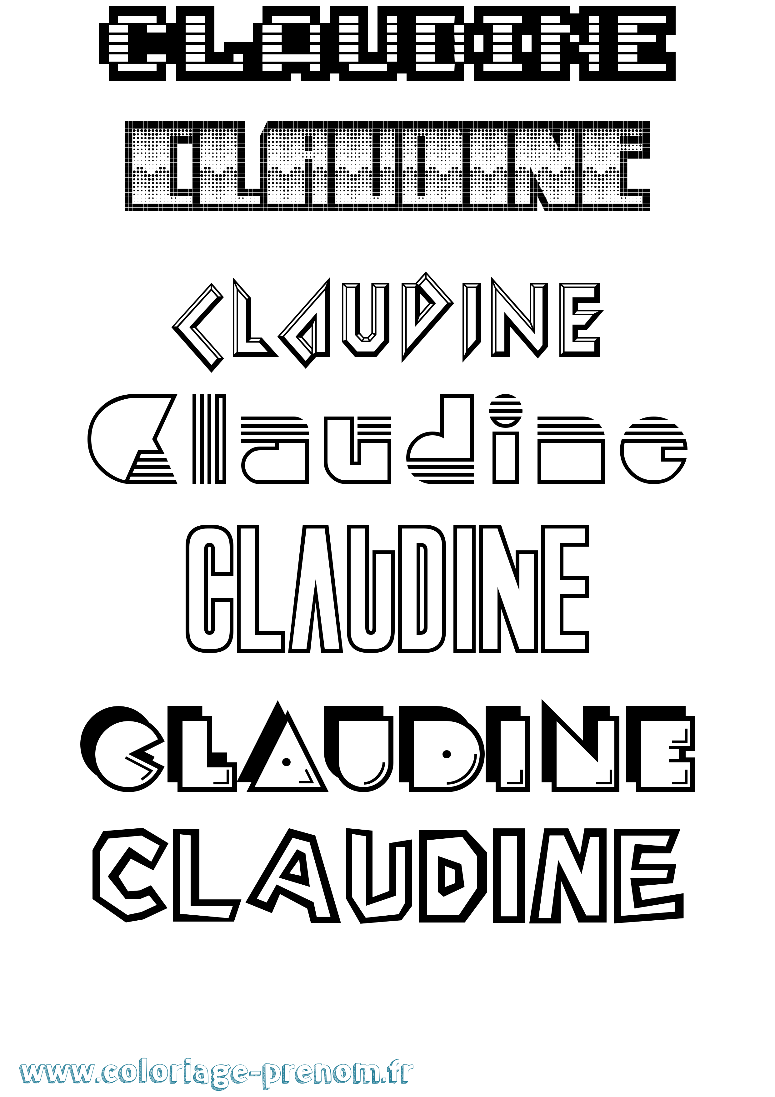 Coloriage prénom Claudine Jeux Vidéos