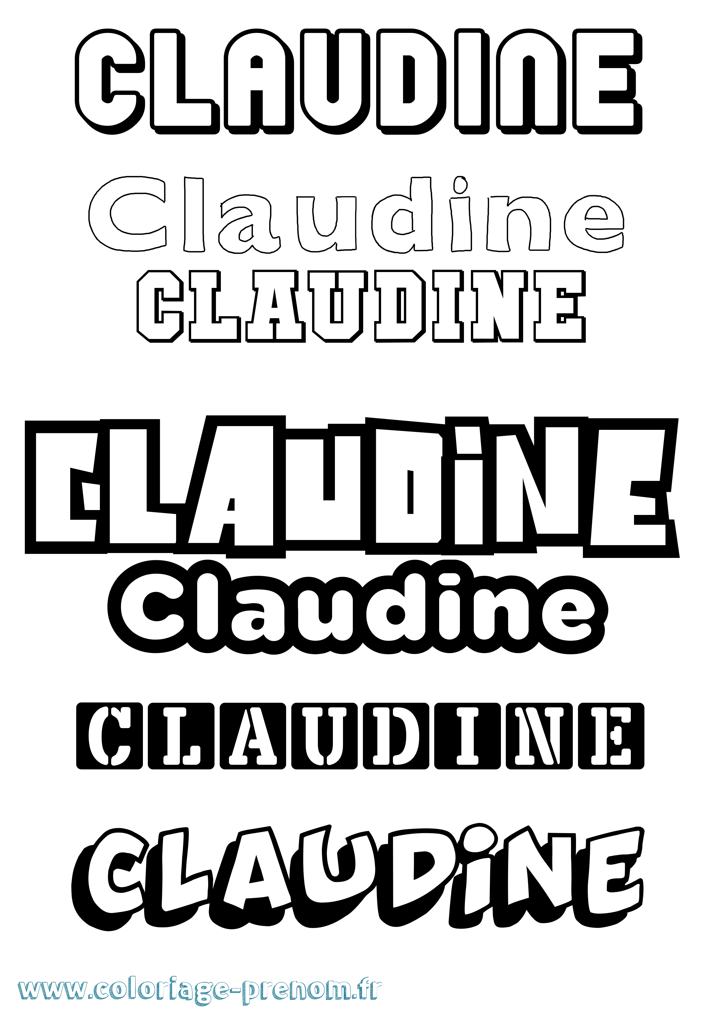 Coloriage Claudine Simple Coloriage prénom Claudine Simple
