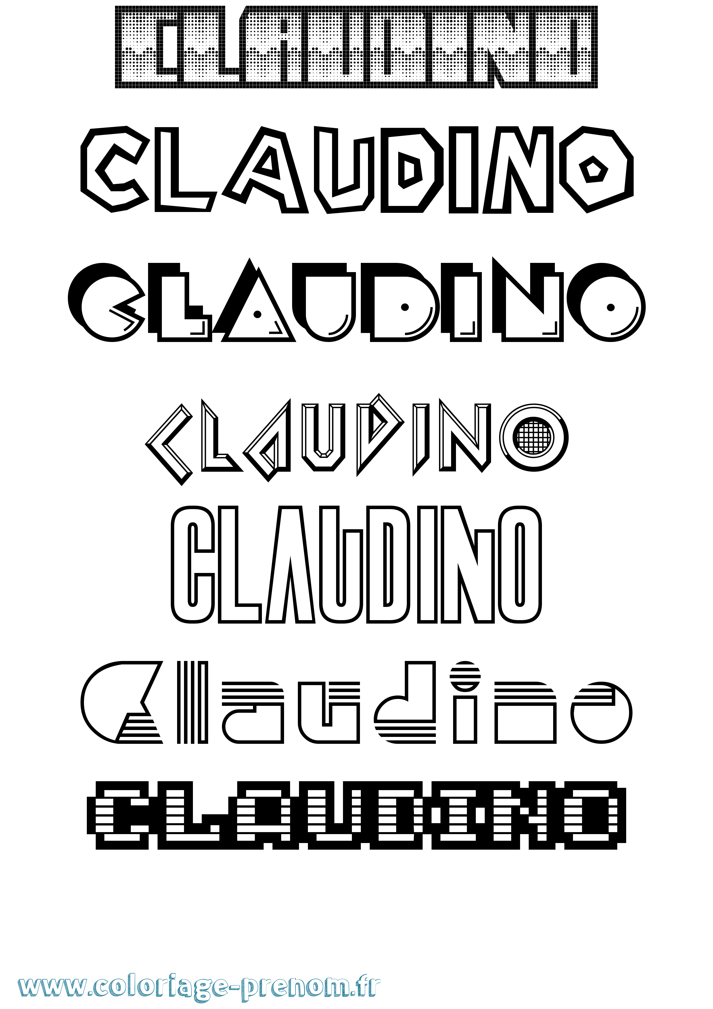 Coloriage prénom Claudino Jeux Vidéos