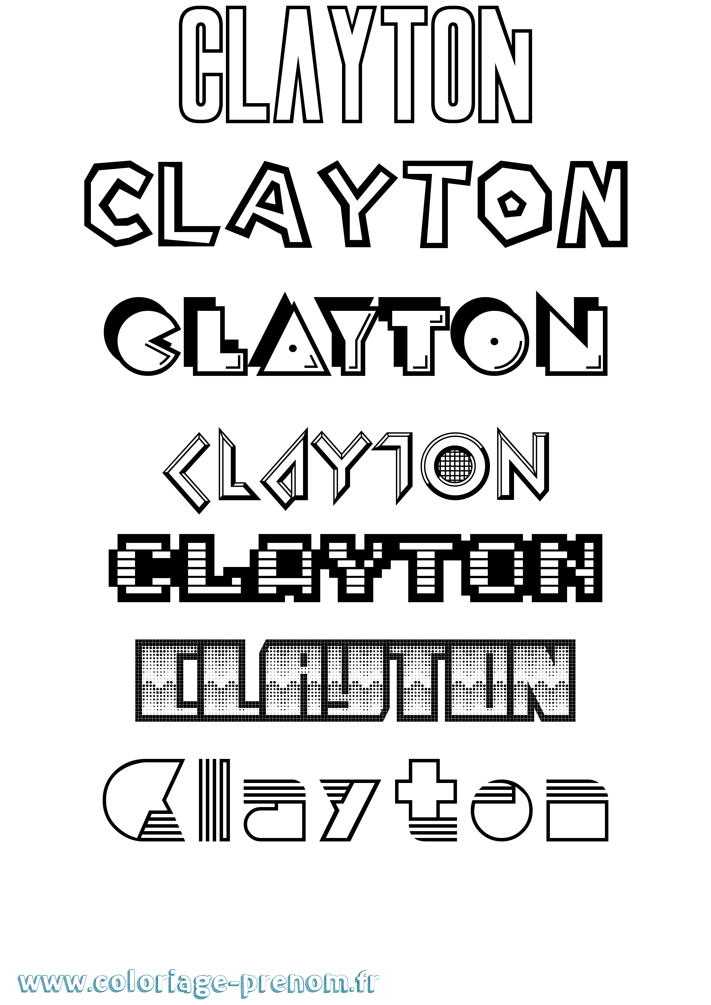 Coloriage prénom Clayton Jeux Vidéos