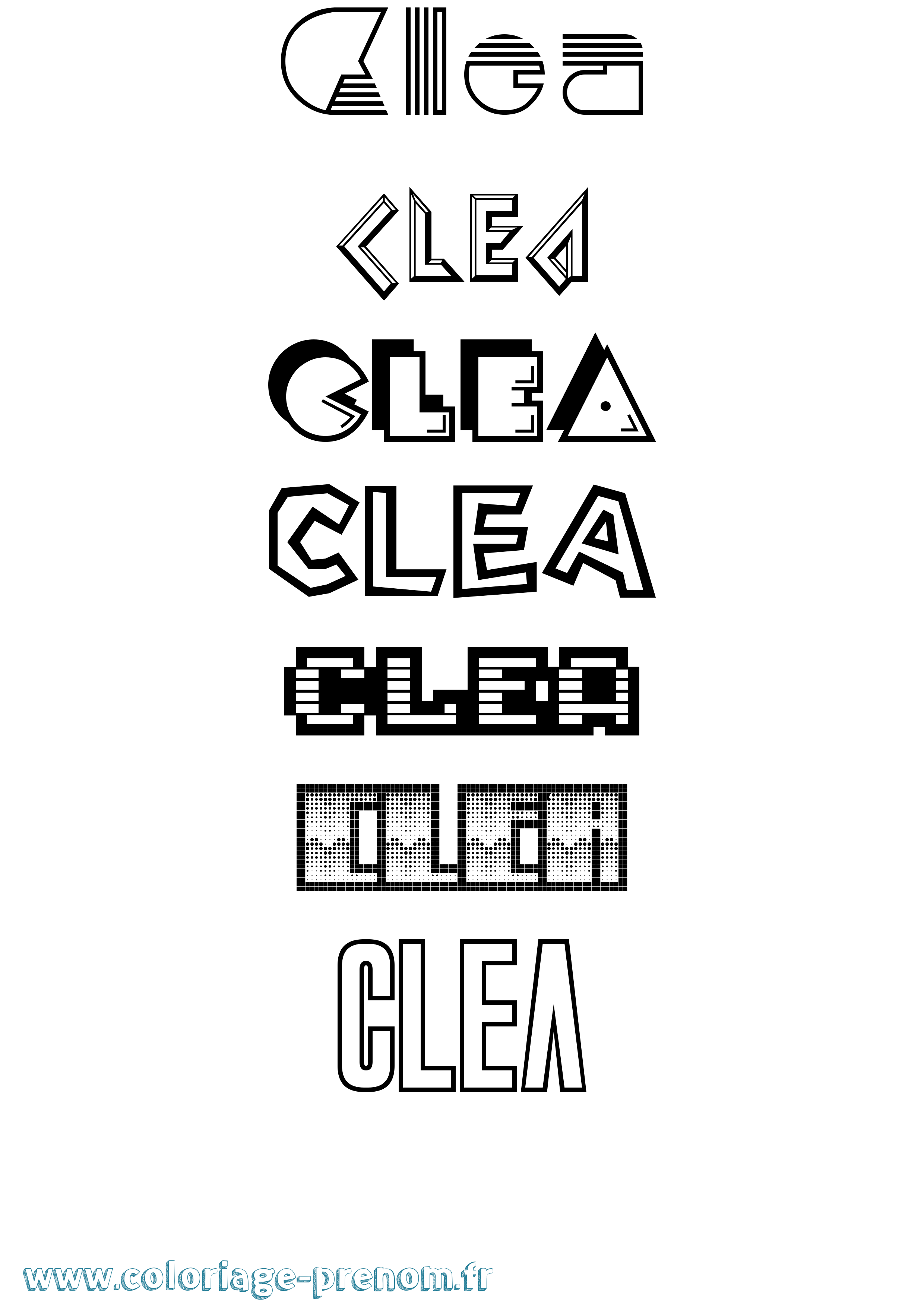 Coloriage prénom Clea
