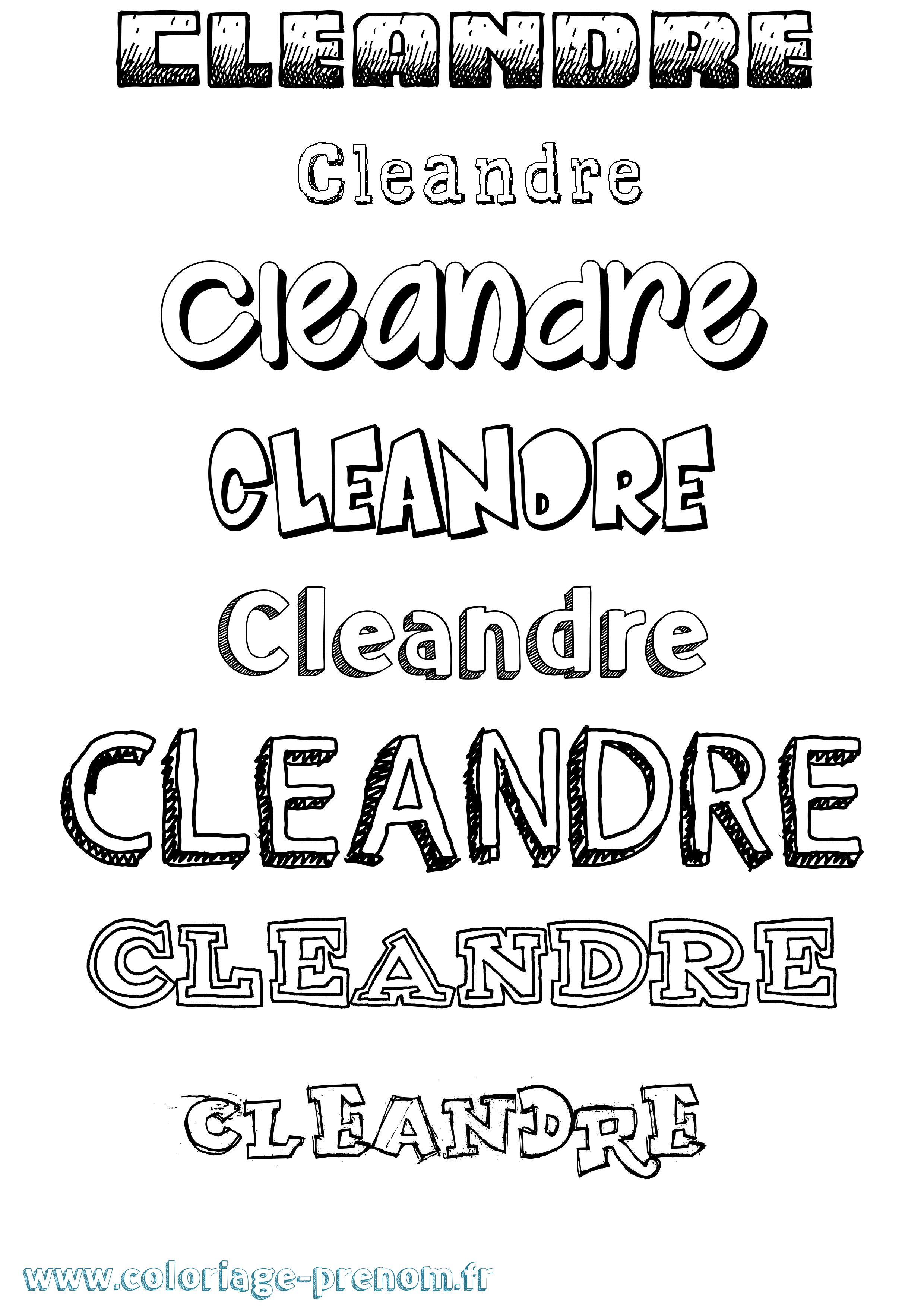 Coloriage prénom Cleandre Dessiné