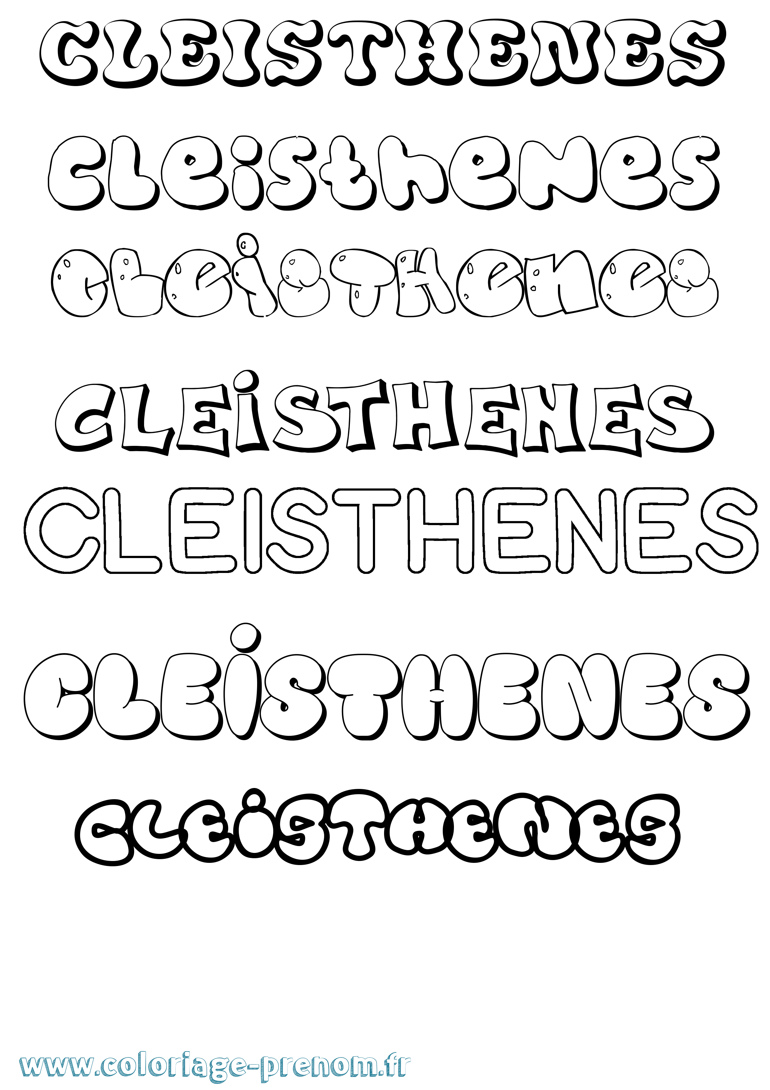 Coloriage prénom Cleisthenes Bubble
