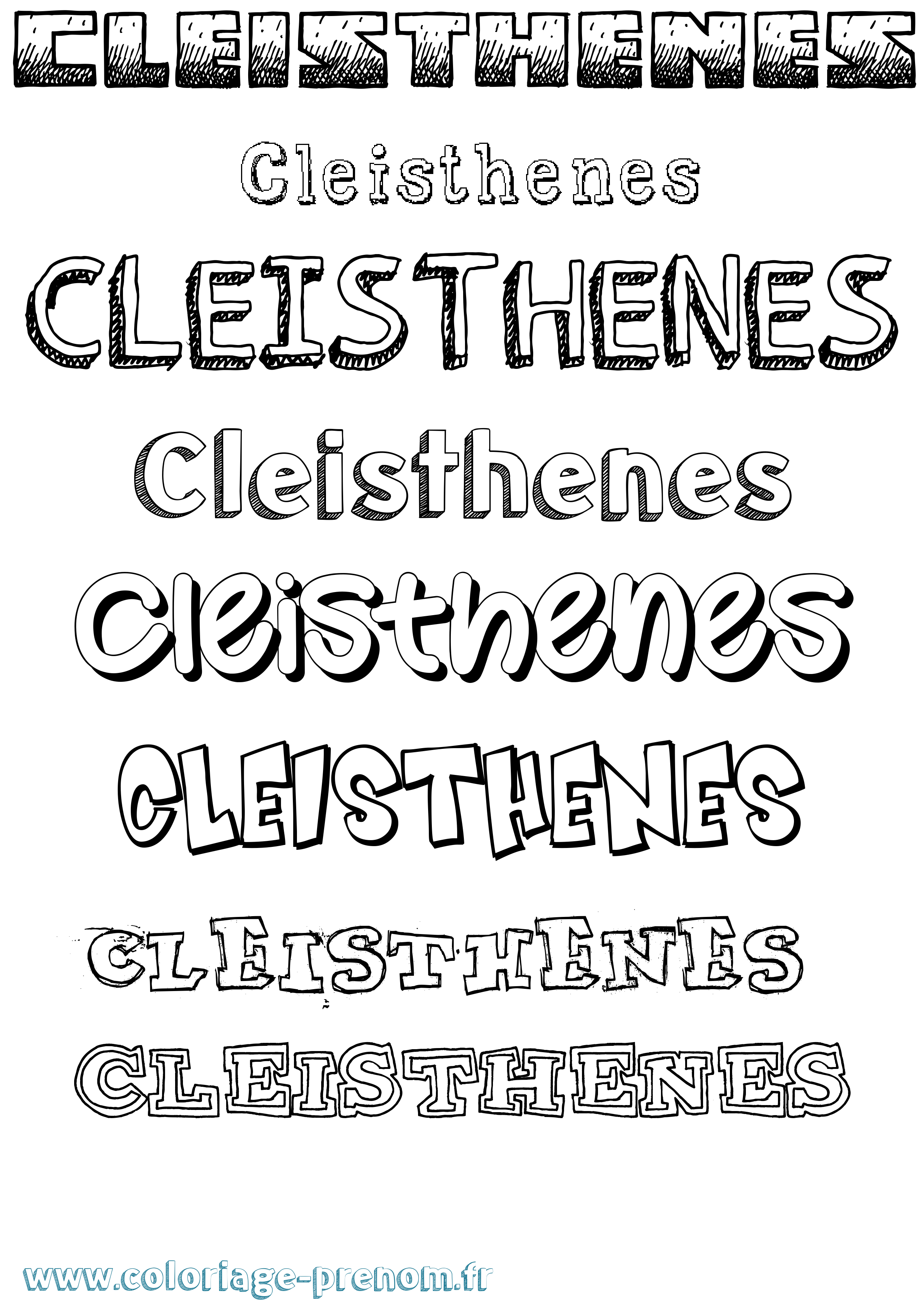Coloriage prénom Cleisthenes Dessiné