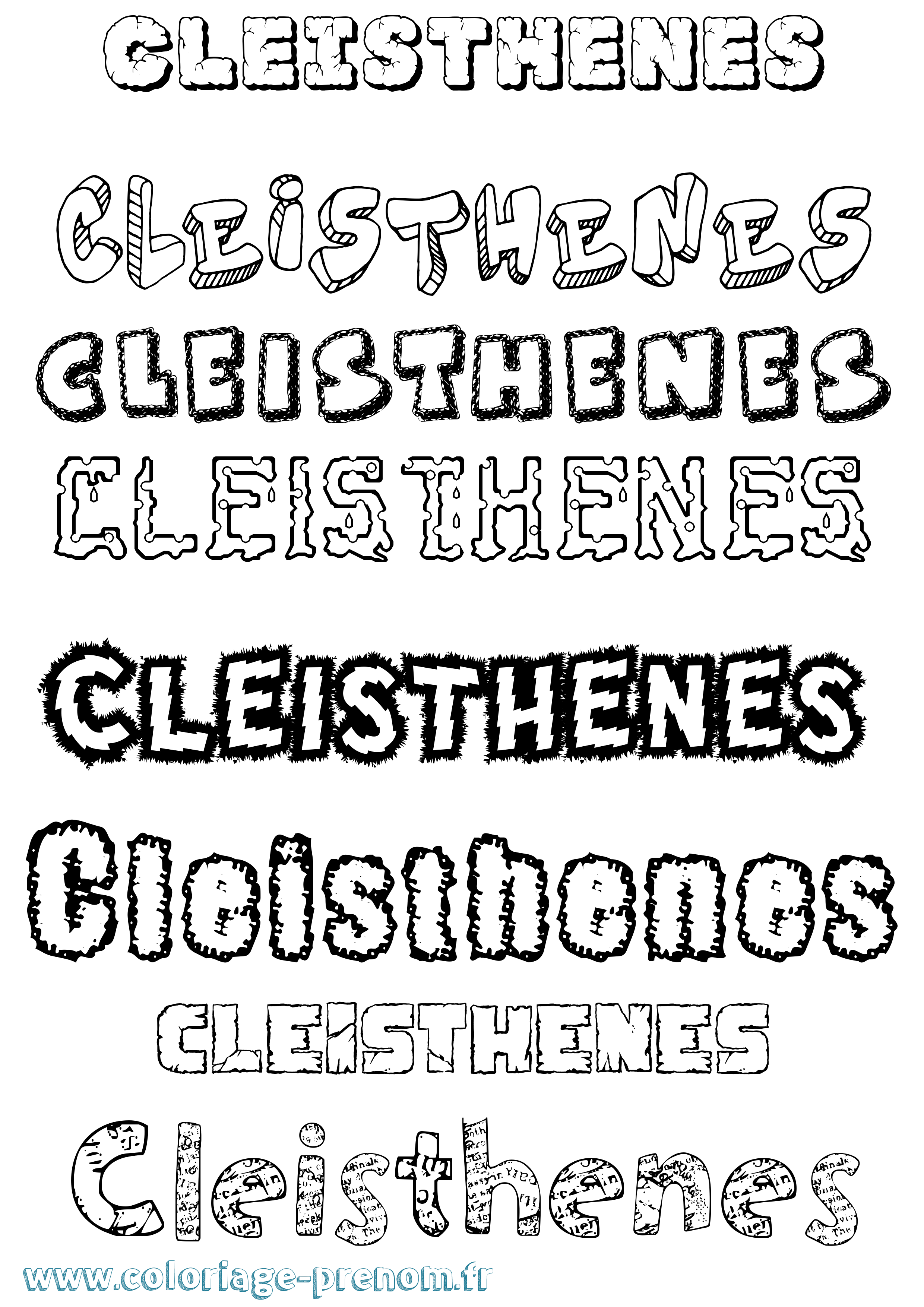 Coloriage prénom Cleisthenes Destructuré